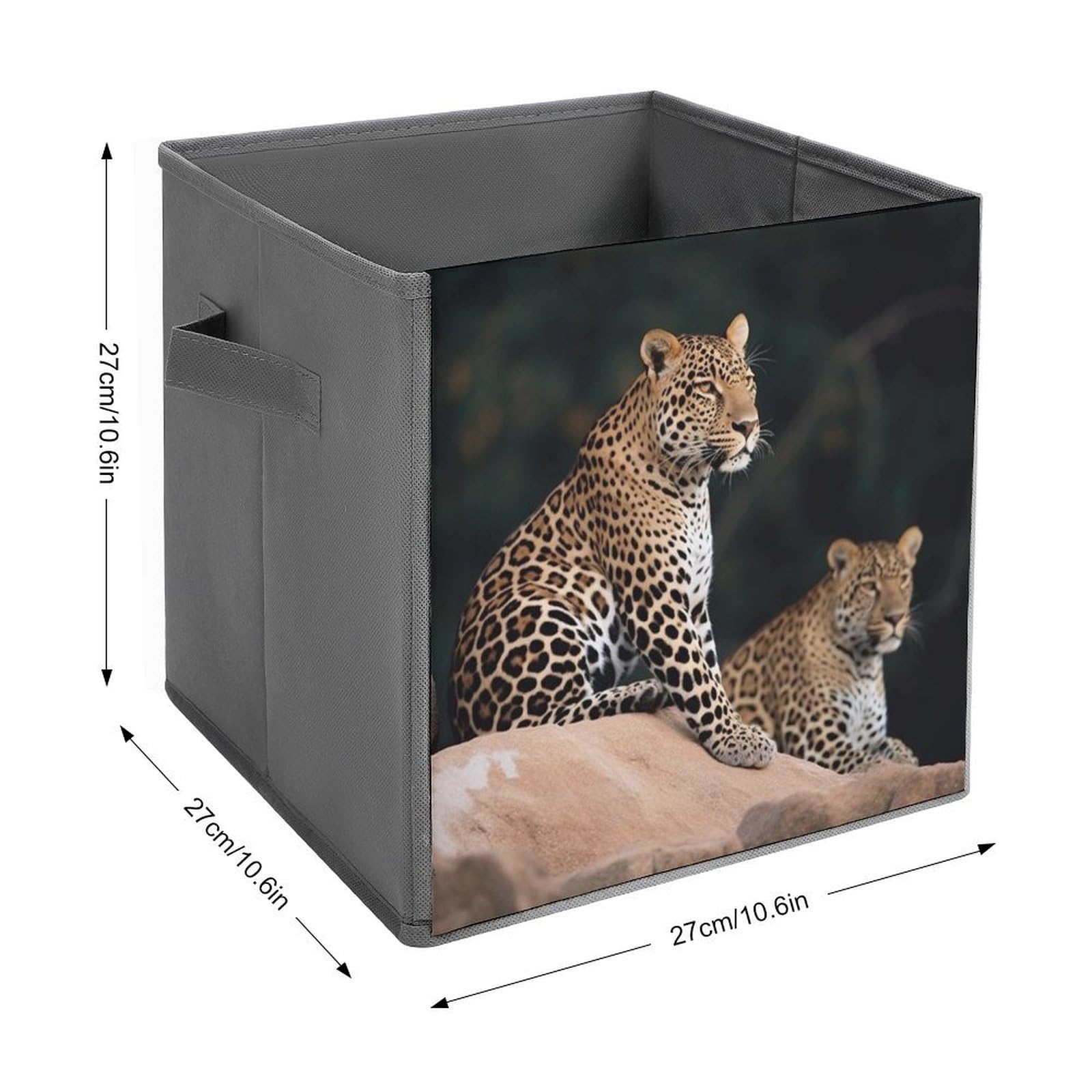 Foldable Storage Box with African Leopard Print - Large Capacity Organizer for Closet, Bedroom & Office | Collapsible Fabric Bin for Home Organization