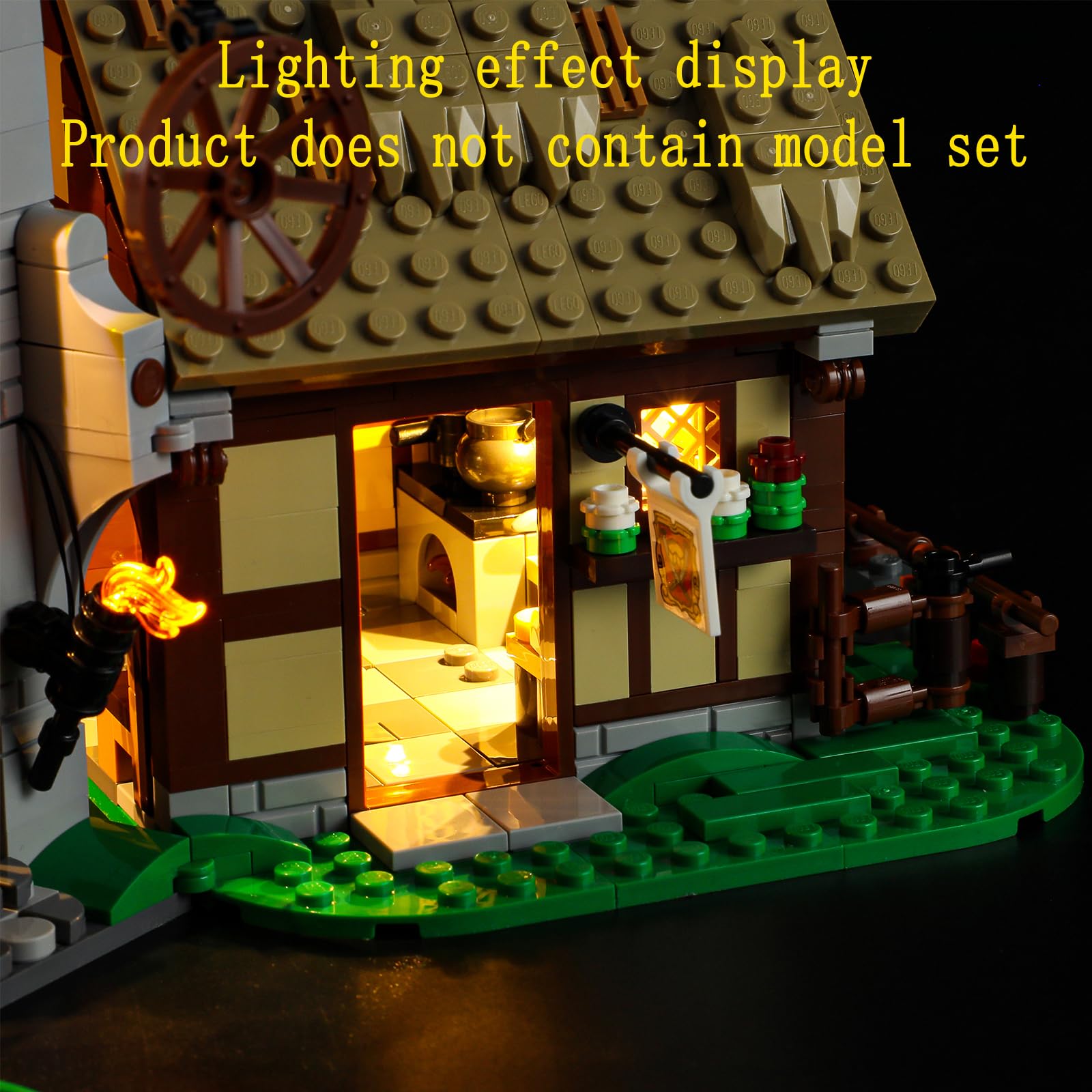 GEAMENT LED Light Kit for Lego Medieval Town Square 10332 - Compatible with Lego Icons Set (Building Blocks Not Included) - Perfect for Home Decoration, Gift Giving, and Lego Display Enhancement