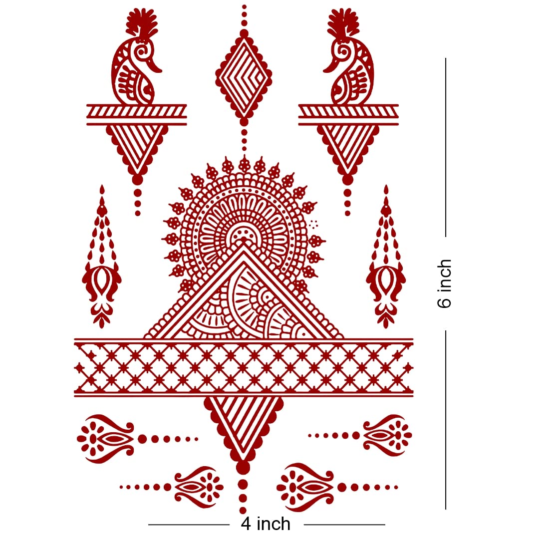 Waterproof Henna Mandala Mehndi Tattoo Kit for Women - Full Hand Temporary Body Art for Parties, Weddings & Festivals