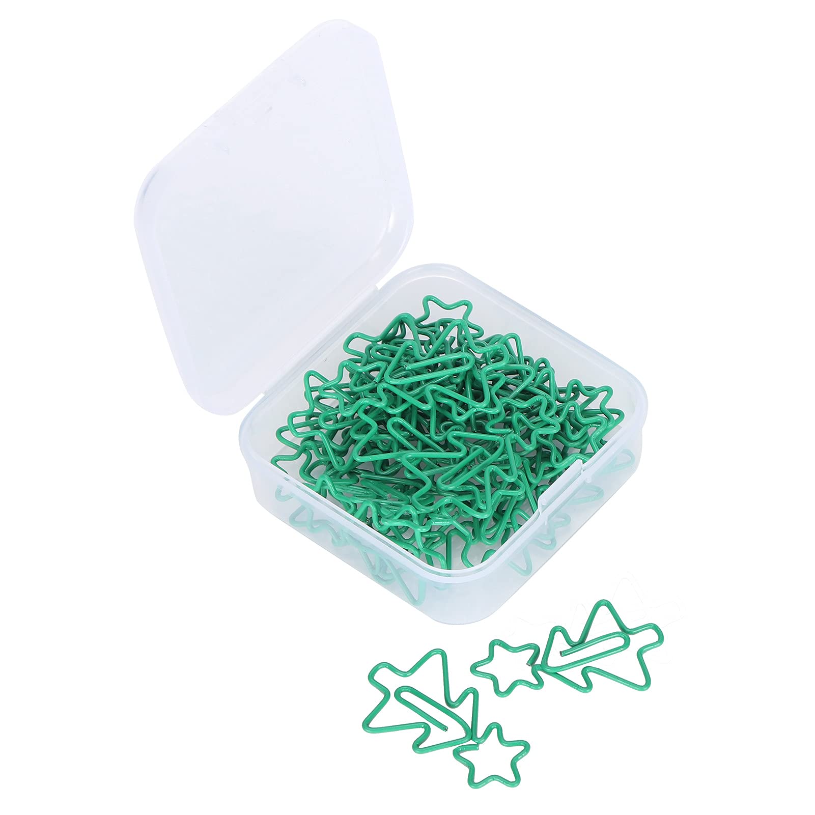 Zerodis 30 PCS Star & Christmas Tree Shaped Paper Clips - 1.3 x 0.7 Inch Planner Bookmarks for Office, School, Gift Wrapping & Holiday Decorations