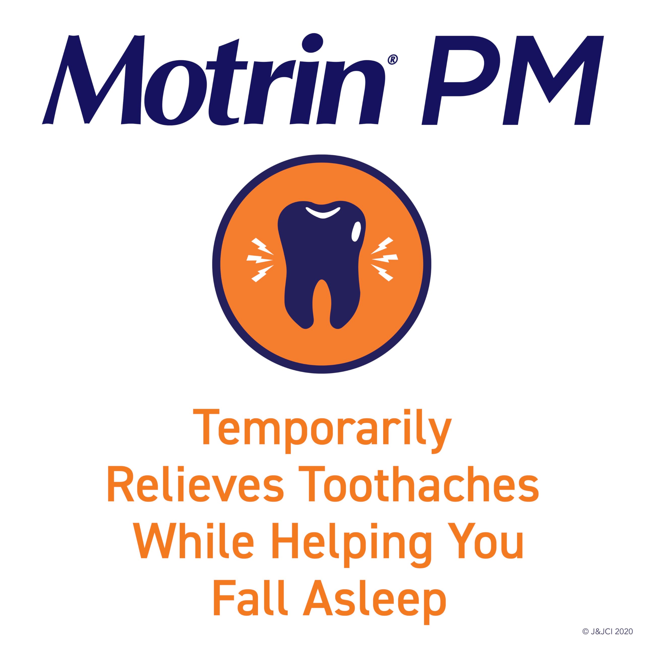 Motrin PM Caplets 200mg Ibuprofen & 38mg Sleep Aid - Nighttime Pain Relief for Headaches, Backaches & Minor Aches - 20 Count - Perfect for Restful Sleep After Workouts or Stressful Days