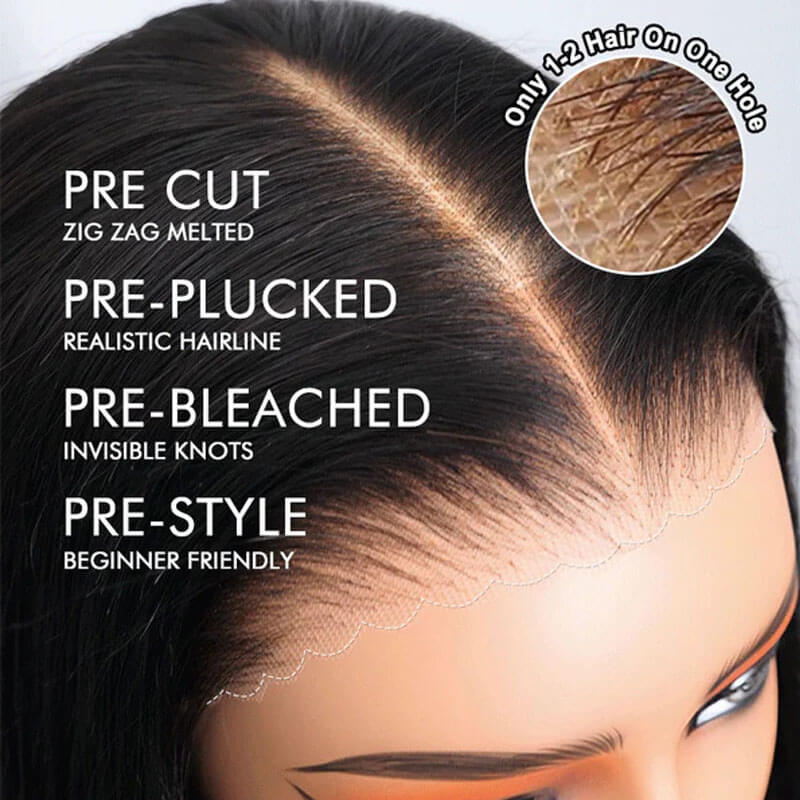 Eullair Wear and Go Glueless Wigs - 9x6 Lace Front Human Hair Wig with Bleached Knots & Pre-Plucked Hairline | Curly No Glue Lace Wig for Daily Wear, Parties & Special Occasions