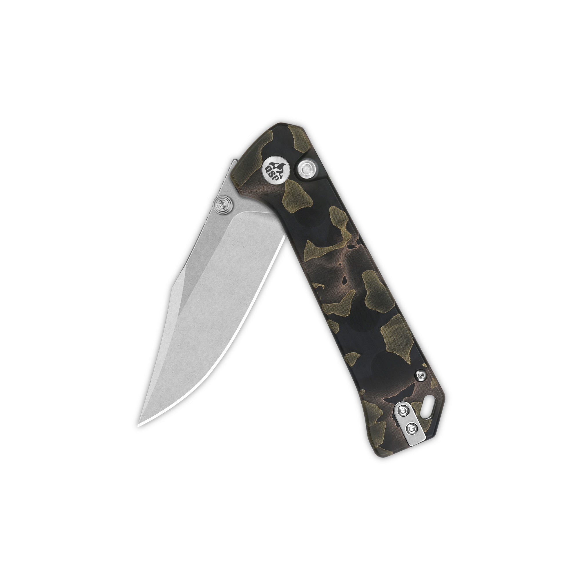 QSP Grebe Button Lock Pocket Knife - S35VN Steel Blade, Raffir Resin Noble Handle - EDC, Outdoor, Camping & Everyday Carry Knife