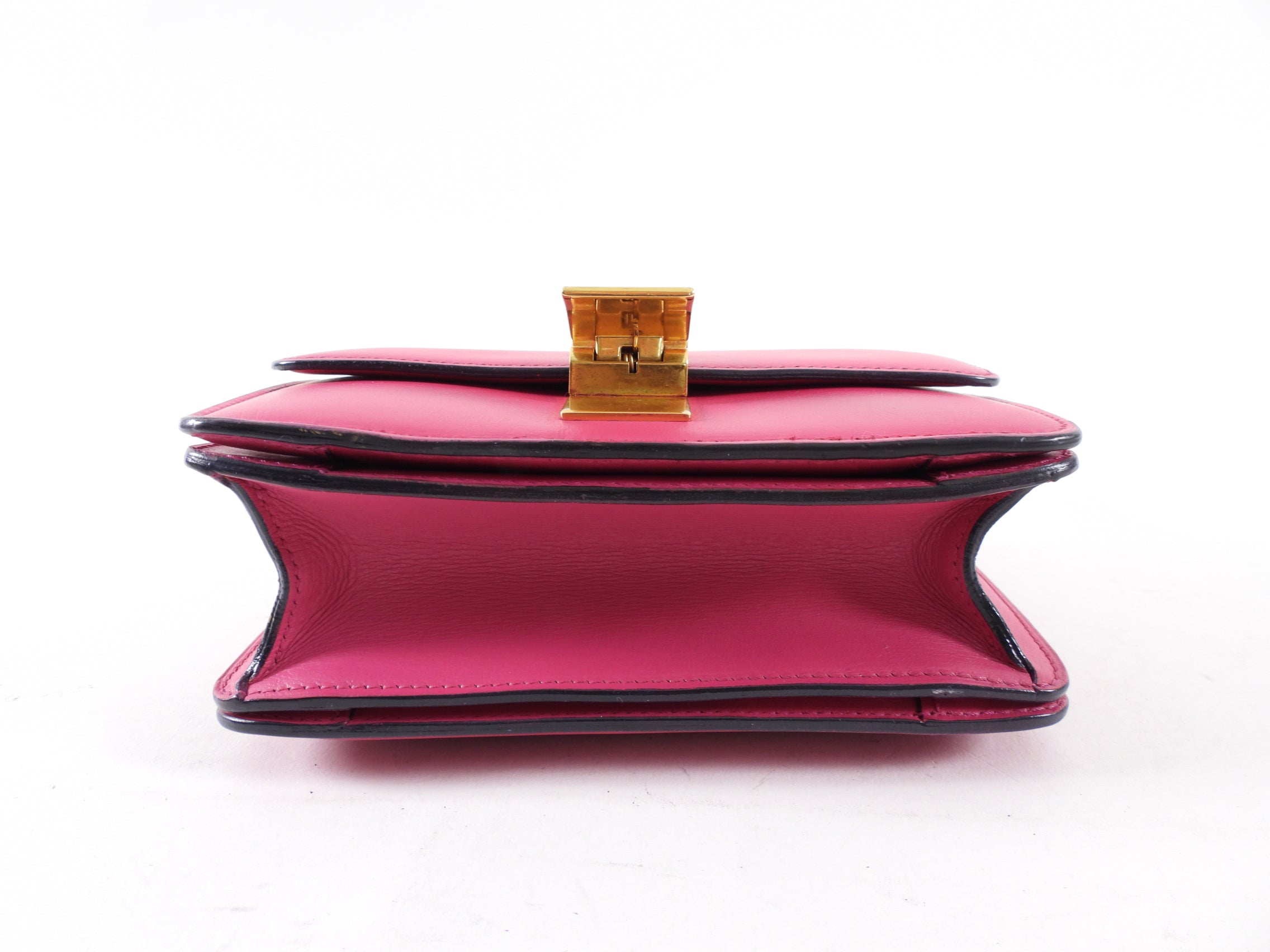 Celine Small Box Bag in Cherry Pink Leather - Elegant Crossbody Purse for Women, Perfect for Date Nights & Special Occasions