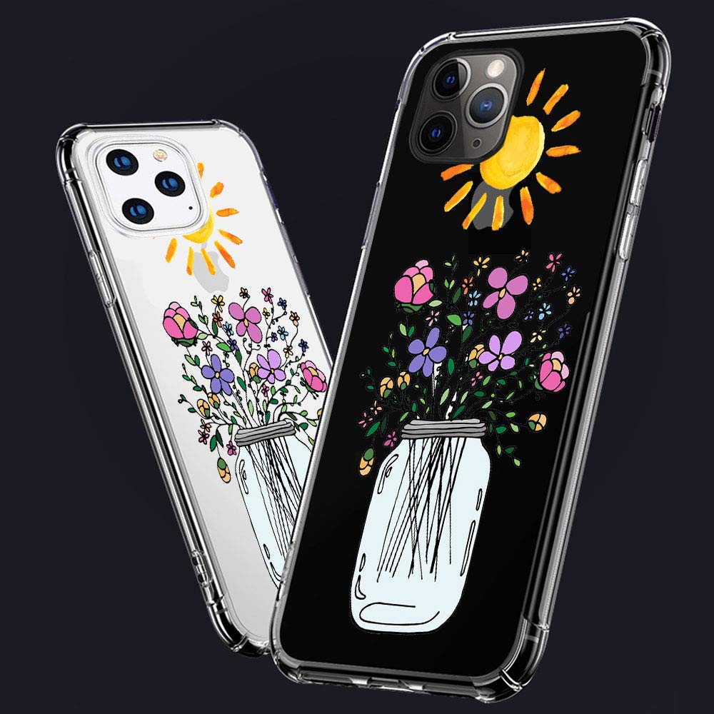 CARLOCA iPhone 11 Case - Sunflower Floral Design Clear TPU Protective Cover with Shockproof Bumper | Slim Transparent Phone Case for Women & Girls | Perfect for Daily Use, Work & Outdoor Activities