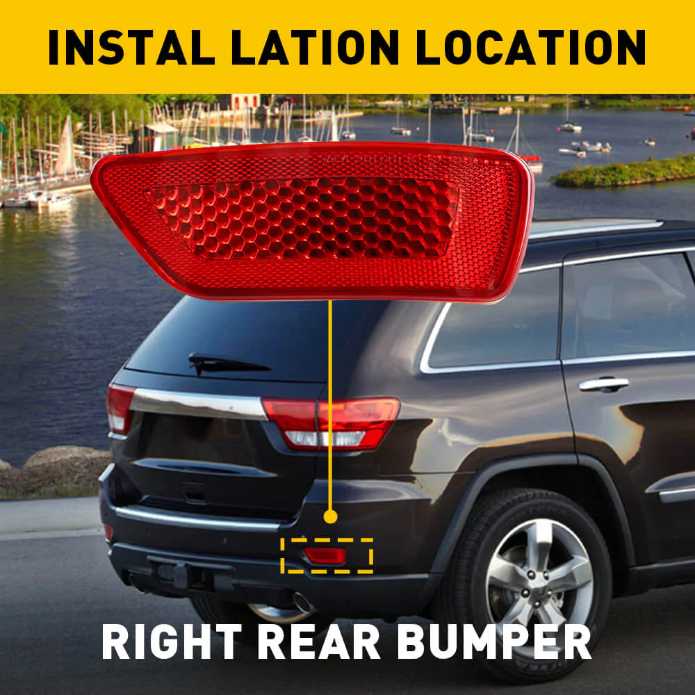 Jeep Dodge Rear Bumper Reflector Set - Left & Right Side Compatible with 2011-2018 Models | Enhanced Night Visibility & Safety for Off-Road Adventures