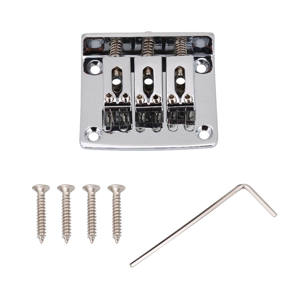 Yosoo Zinc Alloy Fixed Electric Guitar Bridge - Replacement Bridge for Cigar Box & Electric Guitars - High Gloss Finish for Enhanced Aesthetics - Perfect for Guitar Upgrades & DIY Projects