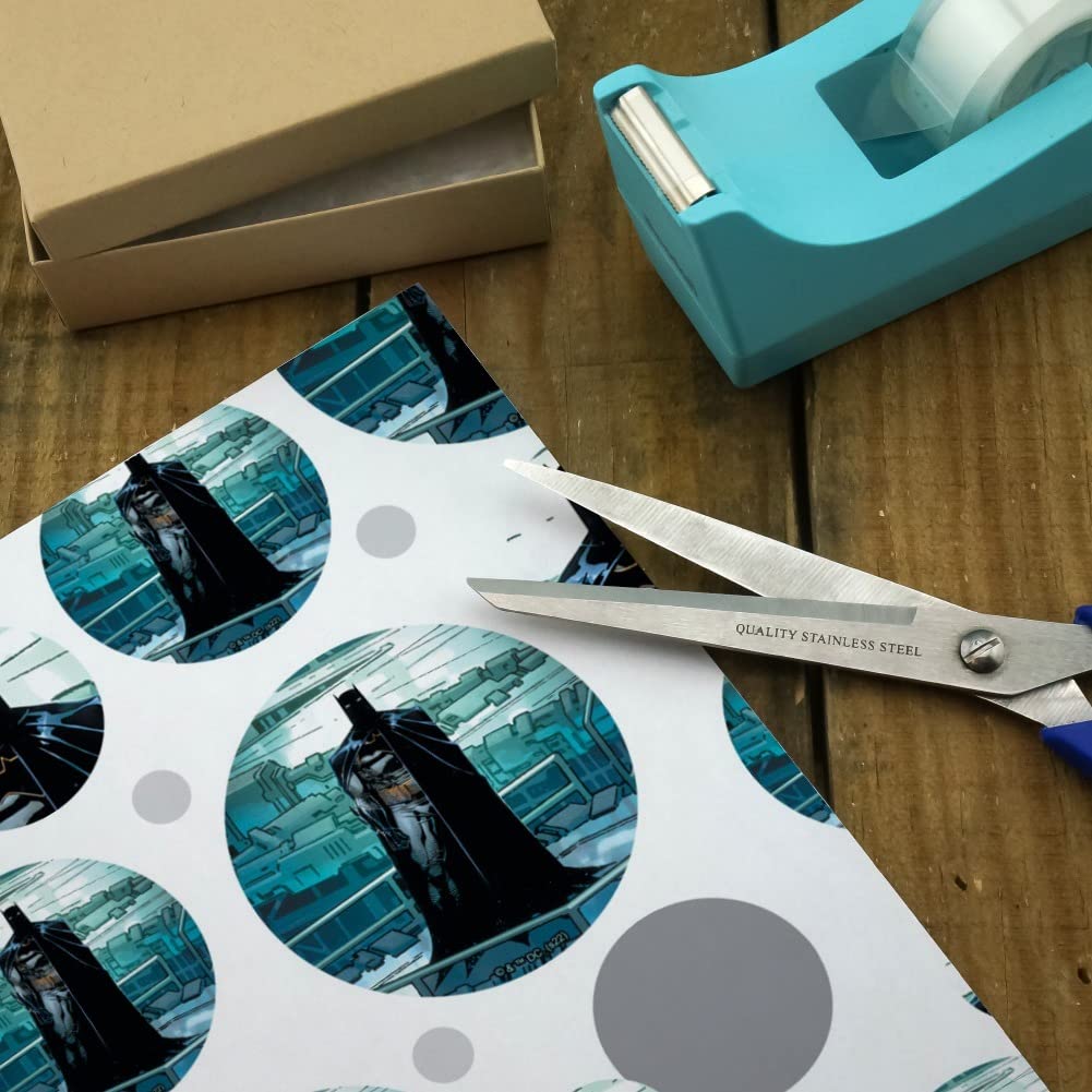 Batman in The Batcave Gift Wrap Paper Roll - Premium Superhero Wrapping Paper for Birthday, Christmas Gifts - Perfect for Comic Book Fans & Batman Collectors
