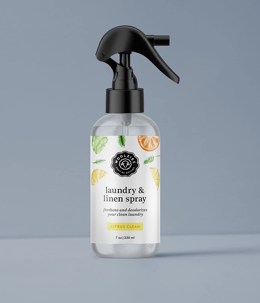 Woolzies Natural Laundry Linen & Room Spray with Pure Essential Oils | Aromatherapy Pillow & Fabric Mist (Citrus Clean) - Freshen Clothes, Linens & Home for Relaxation