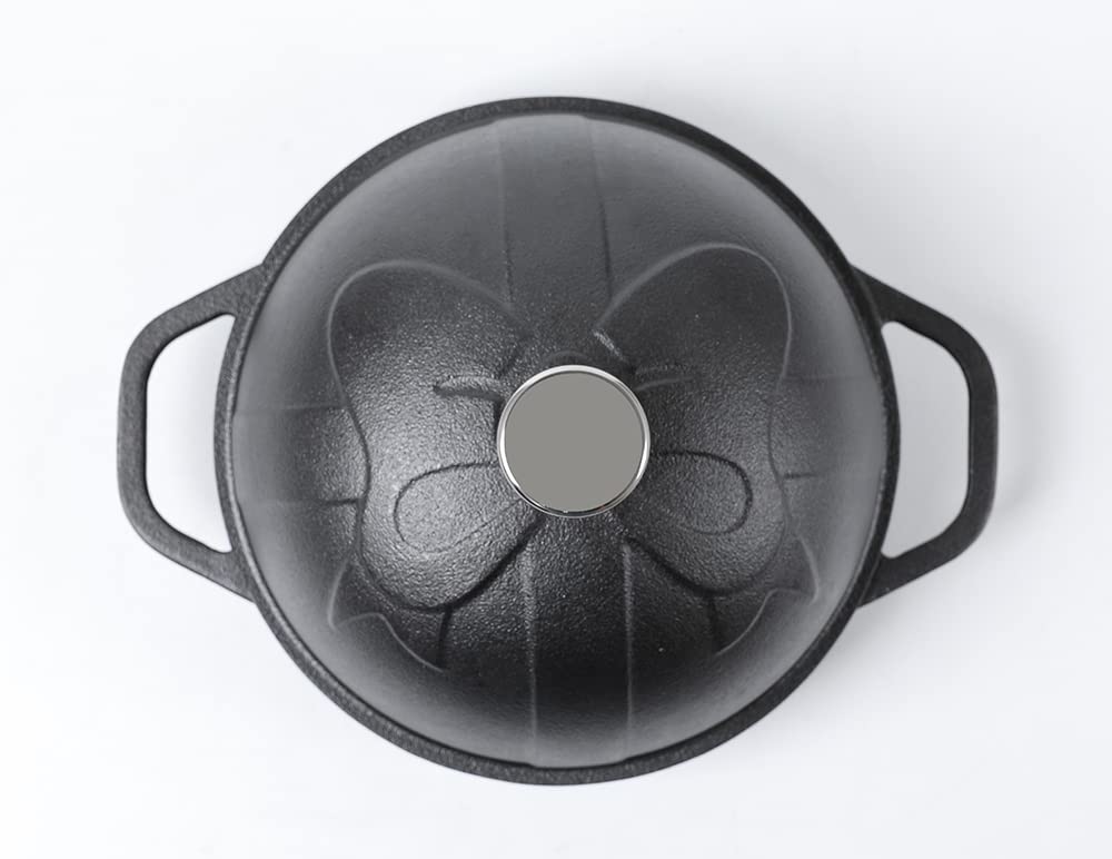 HAWOK 7.8 Inch (20cm) Pre-Seasoned Cast Iron Bread Cloche - Dutch Oven for Sourdough, Artisan Bread Baking | Perfect for Home Bakers & Professional Kitchens