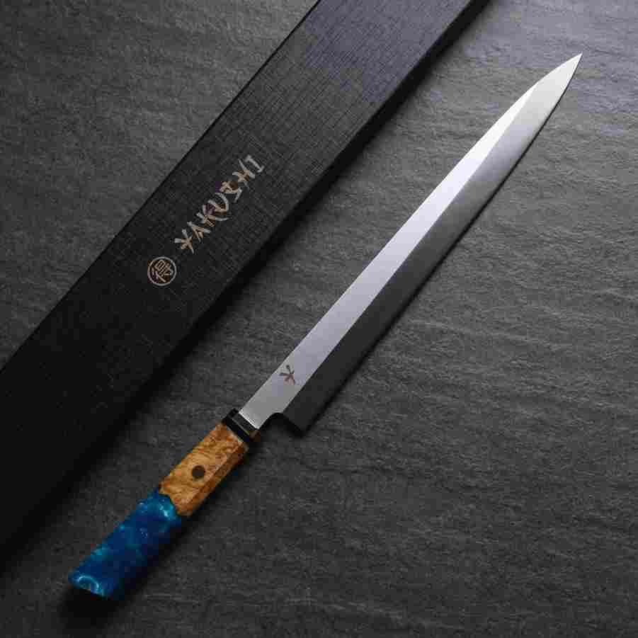 Premium Yakushi™ Yanagiba Sashimi Knife - High Carbon Steel Japanese Sushi Chef Knife for Professional Slicing - Perfect for Sushi, Sashimi & Fish Filleting at Home or Restaurant