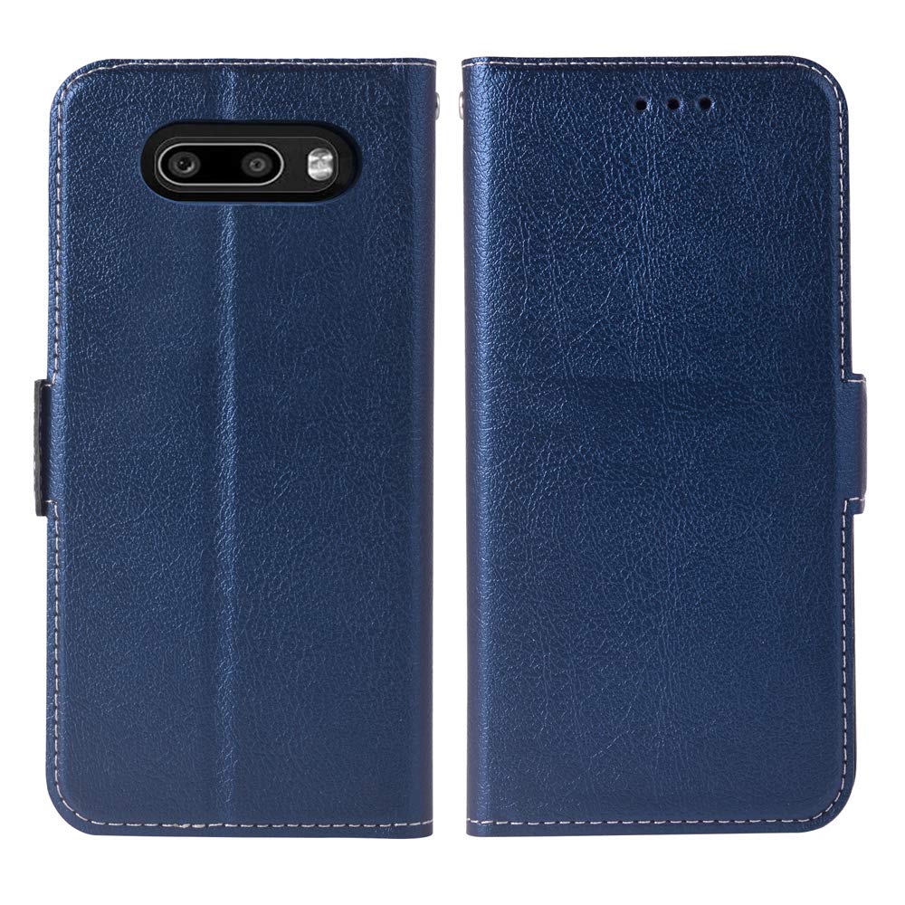 Premium PU Leather LG G8X ThinQ/V50S ThinQ Flip Wallet Case with Card Slots & Kickstand | Heavy Duty Hybrid Protection | Dark Blue | Perfect for Business Travel & Daily Commute