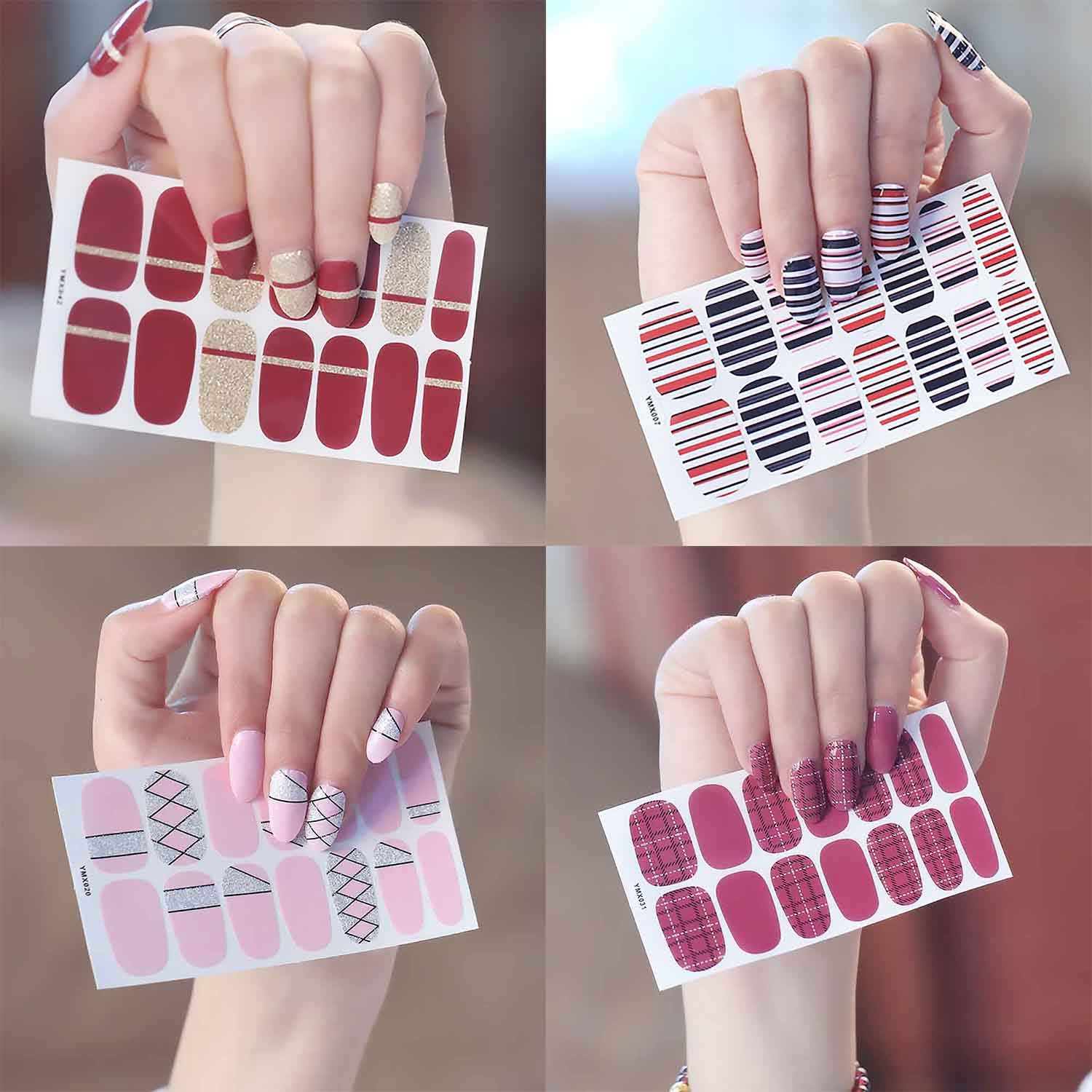 30 Sheets Solid Color & Glitter Nail Polish Strips - Self-Adhesive Nail Wraps for Women & Girls - DIY Nail Art Stickers with Free Nail File - Perfect for Parties, Weddings, and Everyday Nail Care