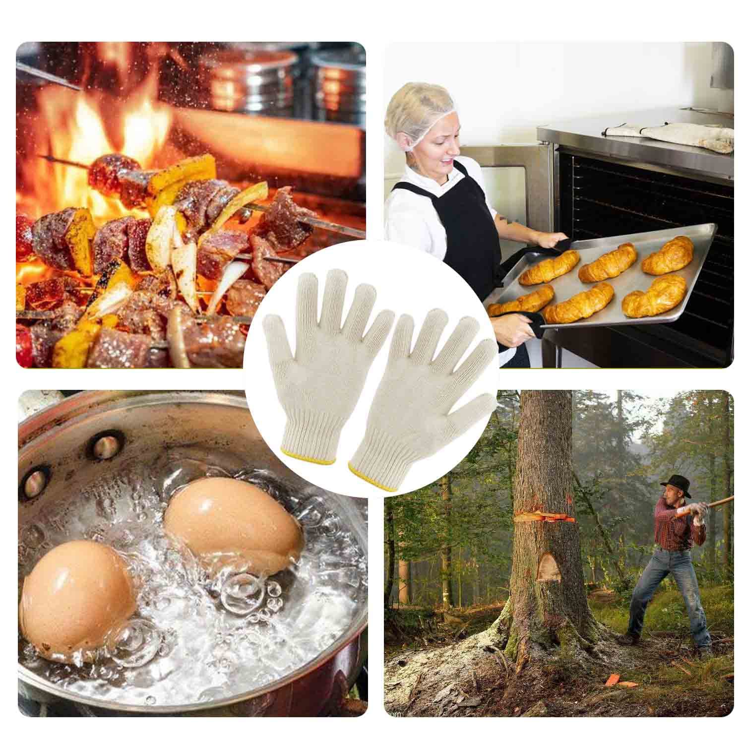 4 Pairs Heat Resistant Oven Gloves with Fingers - Extra Long Kitchen Mittens for Cooking, Baking, Grilling & BBQ - Perfect for Baking, Roasting, Handling Hot Pans & Outdoor Barbecue