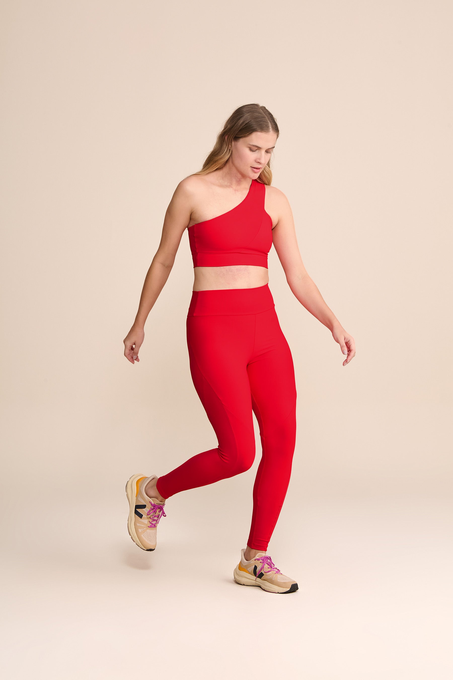 One Shoulder Neoprene Workout Sports Bra for Women - High Support Fitness Top for Running, Yoga & Gym Training