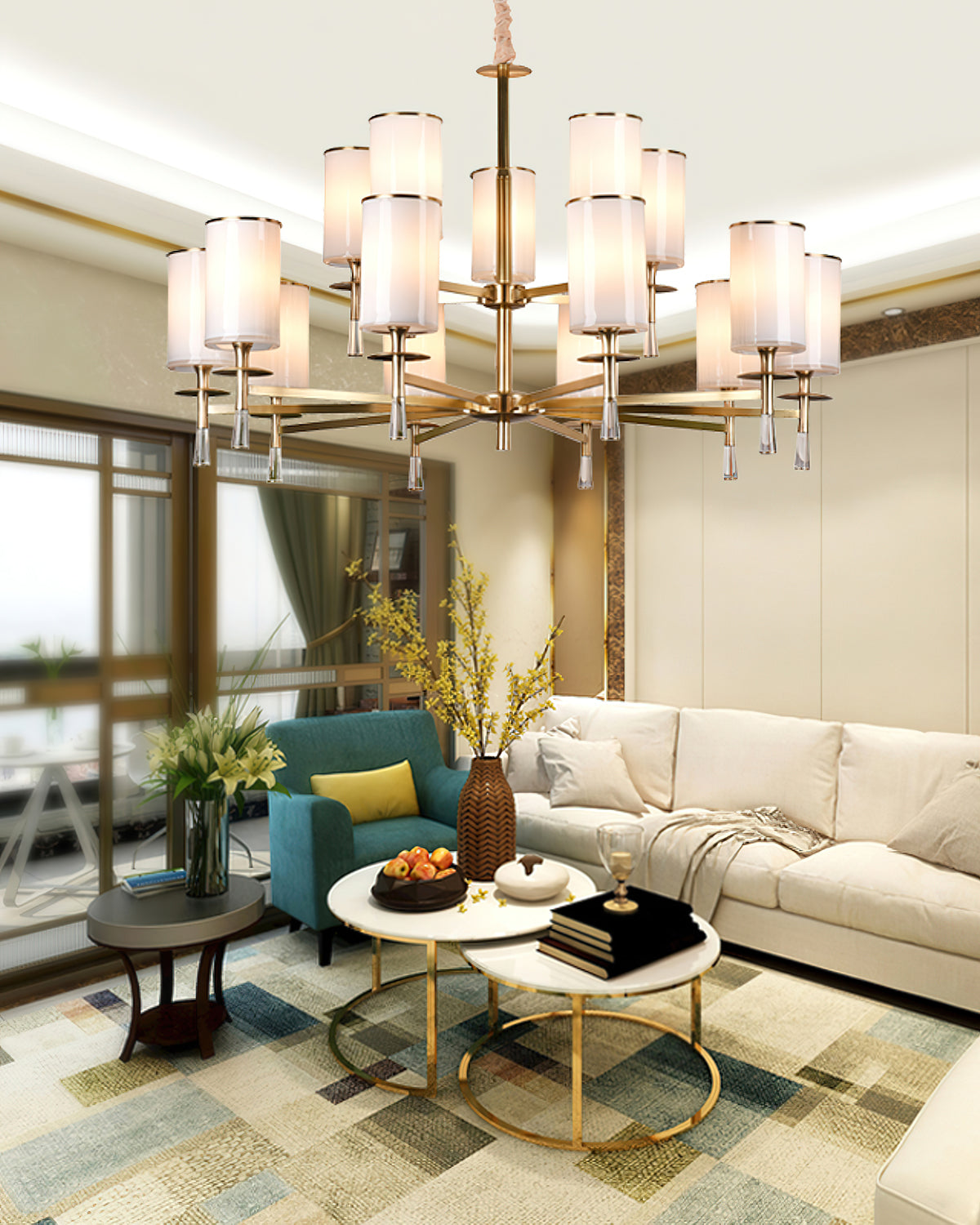 Elegant Oakden Chandelier - Modern Crystal Ceiling Light Fixture for Dining Room & Living Room | Perfect for Home Decor & Wedding Venue Lighting