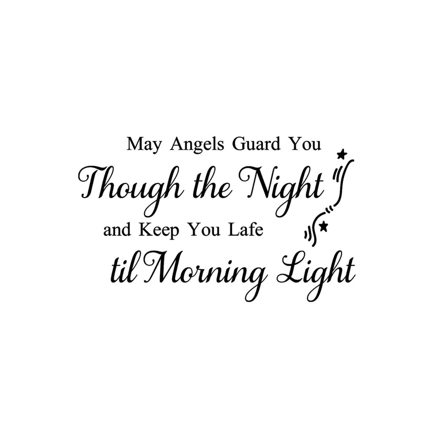 May Angels Guard You Wall Decal Sticker - 22 Inch Inspirational Quote Vinyl Art for Bedroom, Bathroom & Living Room Decor - Perfect for Home, Office & Nursery Wall Decoration