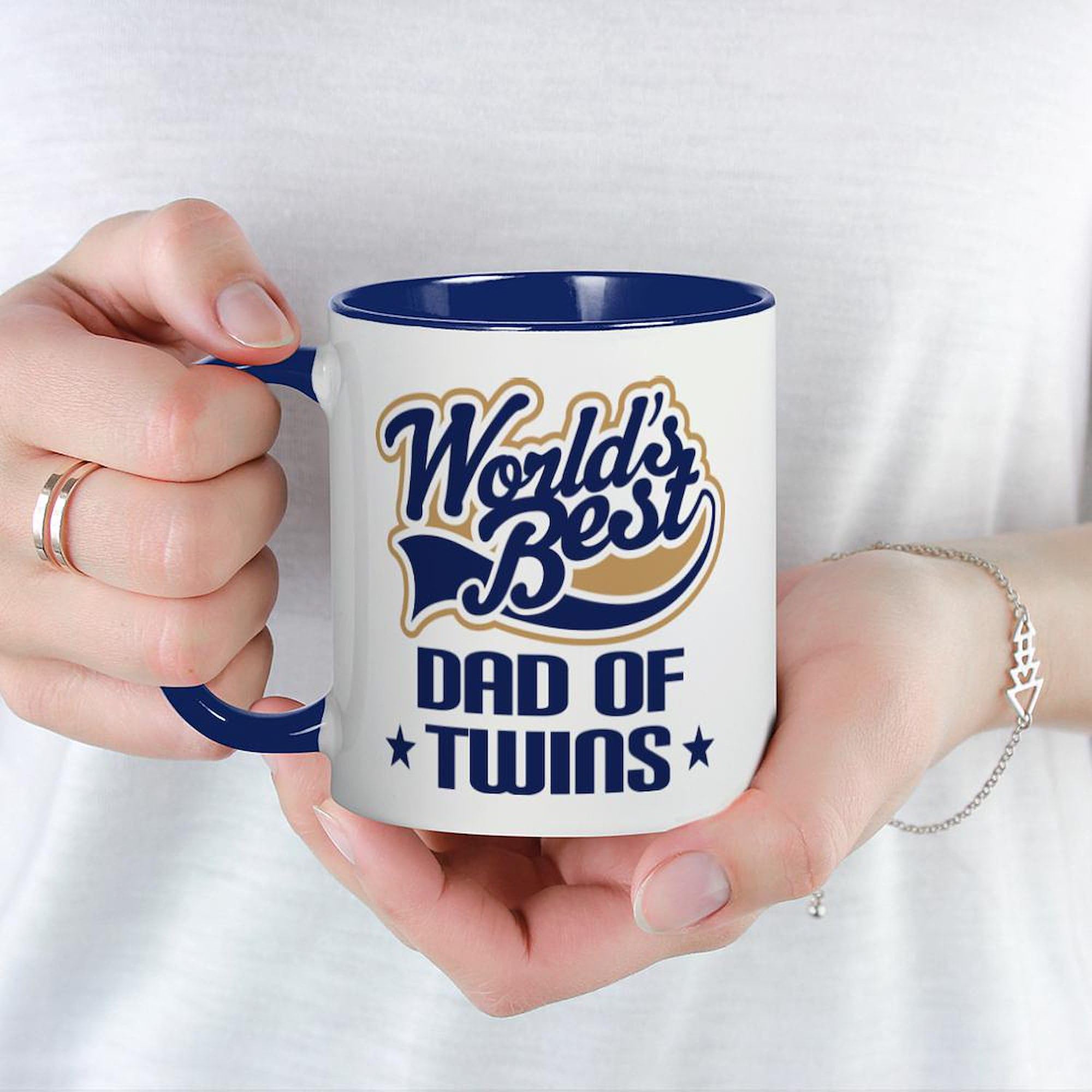 Dad Of Twins Coffee Mug - 11 oz (325 ml) Ceramic Cup for Coffee, Tea & Hot Drinks - Perfect Gift for Twin Dads, Father's Day & Office Use