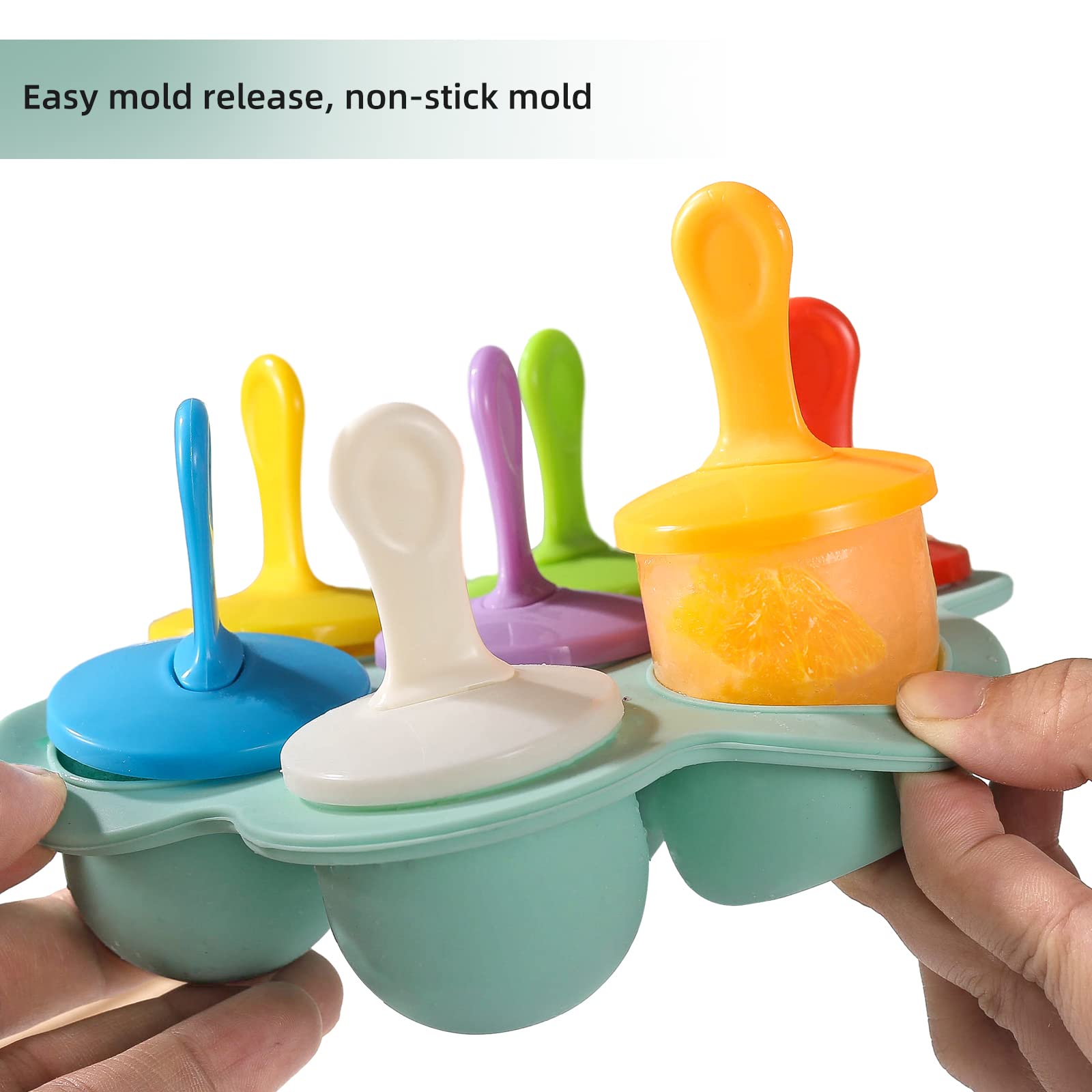 BPA-Free Silicone Popsicle Molds Set - Reusable Ice Pop Makers for Homemade Ice Cream, DIY Frozen Treats & Food Storage - Perfect for Kids Snacks, Summer Parties & Healthy Desserts (Green)