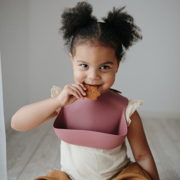 Mushie Silicone Baby Bib - Soft, Durable & Easy Clean Feeding Bib for Infants & Toddlers - Perfect for Mealtime, Snacks & Messy Play