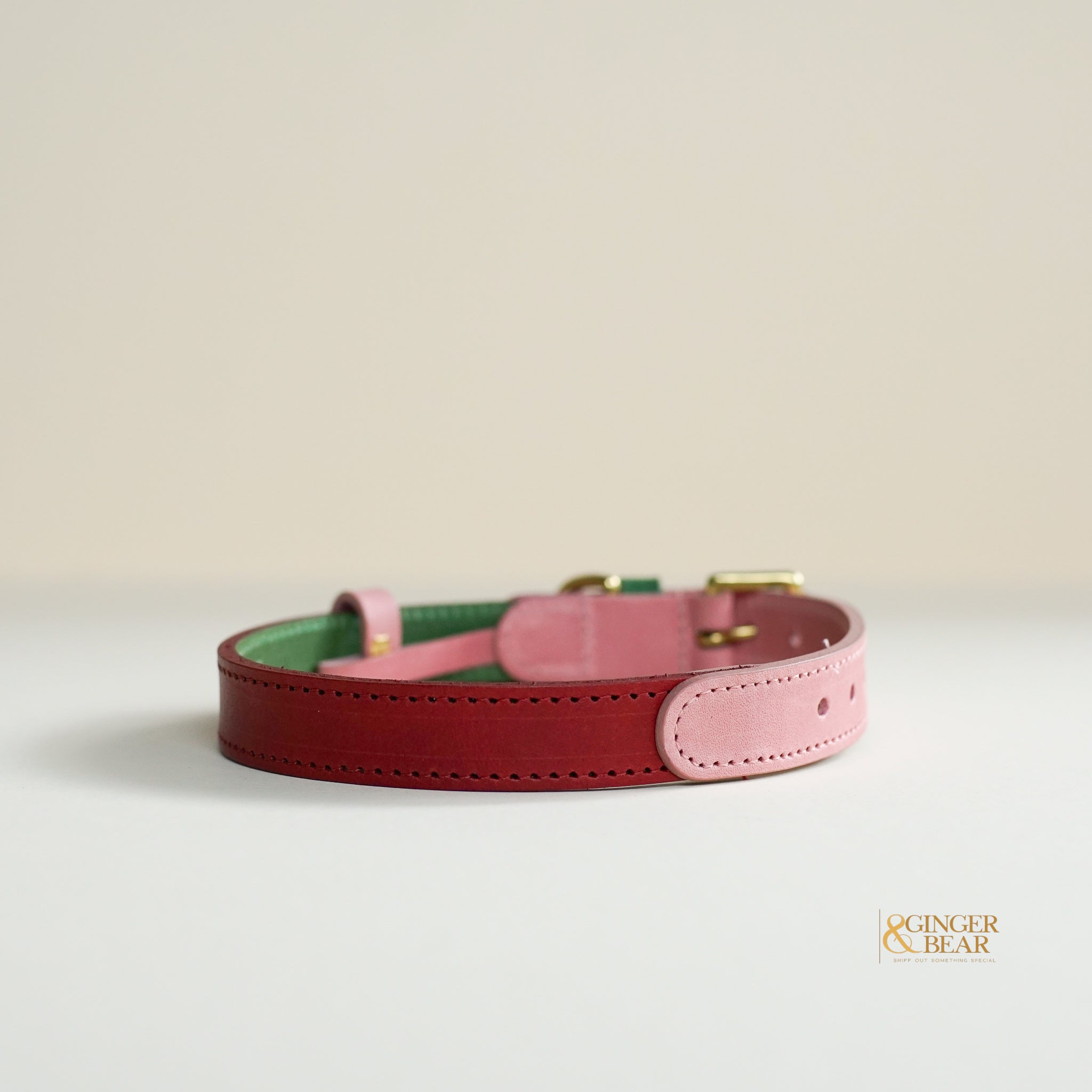 Premium Italian Leather Dog Collar for Small Medium Dogs - LISH Walter Pink Luxury Pet Collar - Soft Comfortable & Durable for Daily Walks, Training & Fashion Accessory
