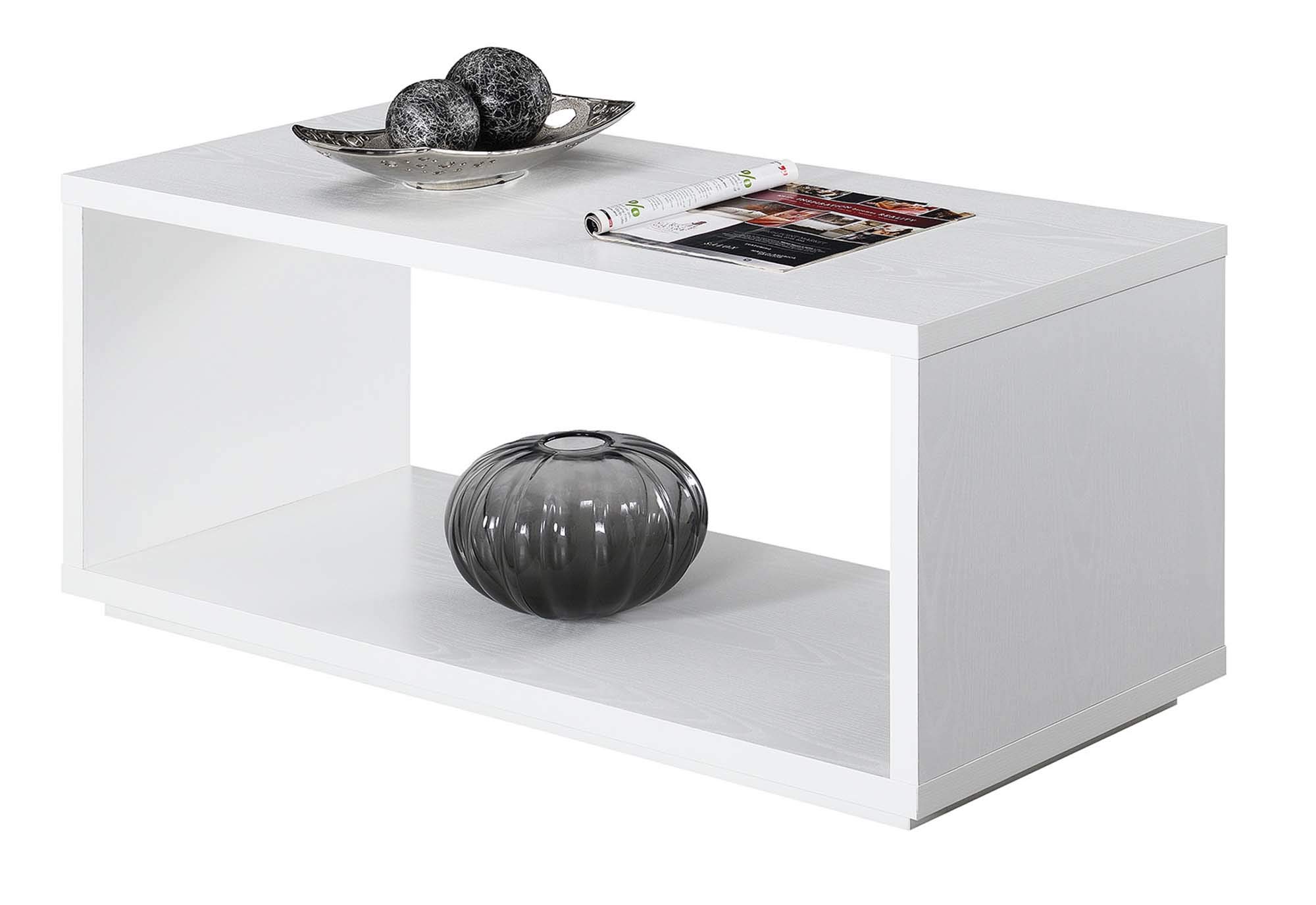Convenience Concepts Northfield Admiral Coffee Table - White Wooden Living Room Table for Home Decor, Perfect for Living Room, Lounge & Office Use