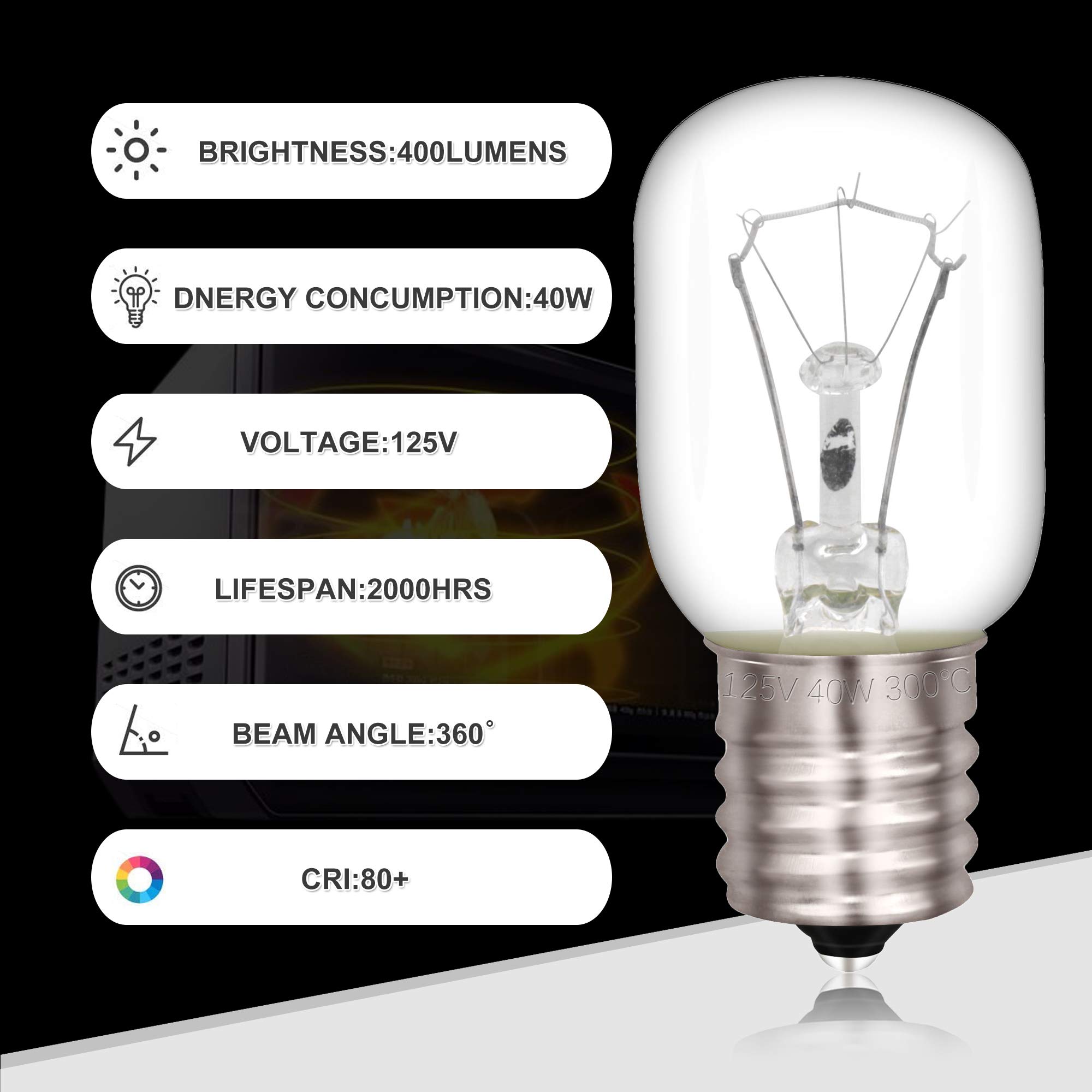 RDEXP 8206232A Microwave Light Bulb Replacement for Whirlpool E17 - 15 Pack - Compatible with Various Whirlpool Microwave Models - Perfect for Kitchen Lighting Repair and Maintenance