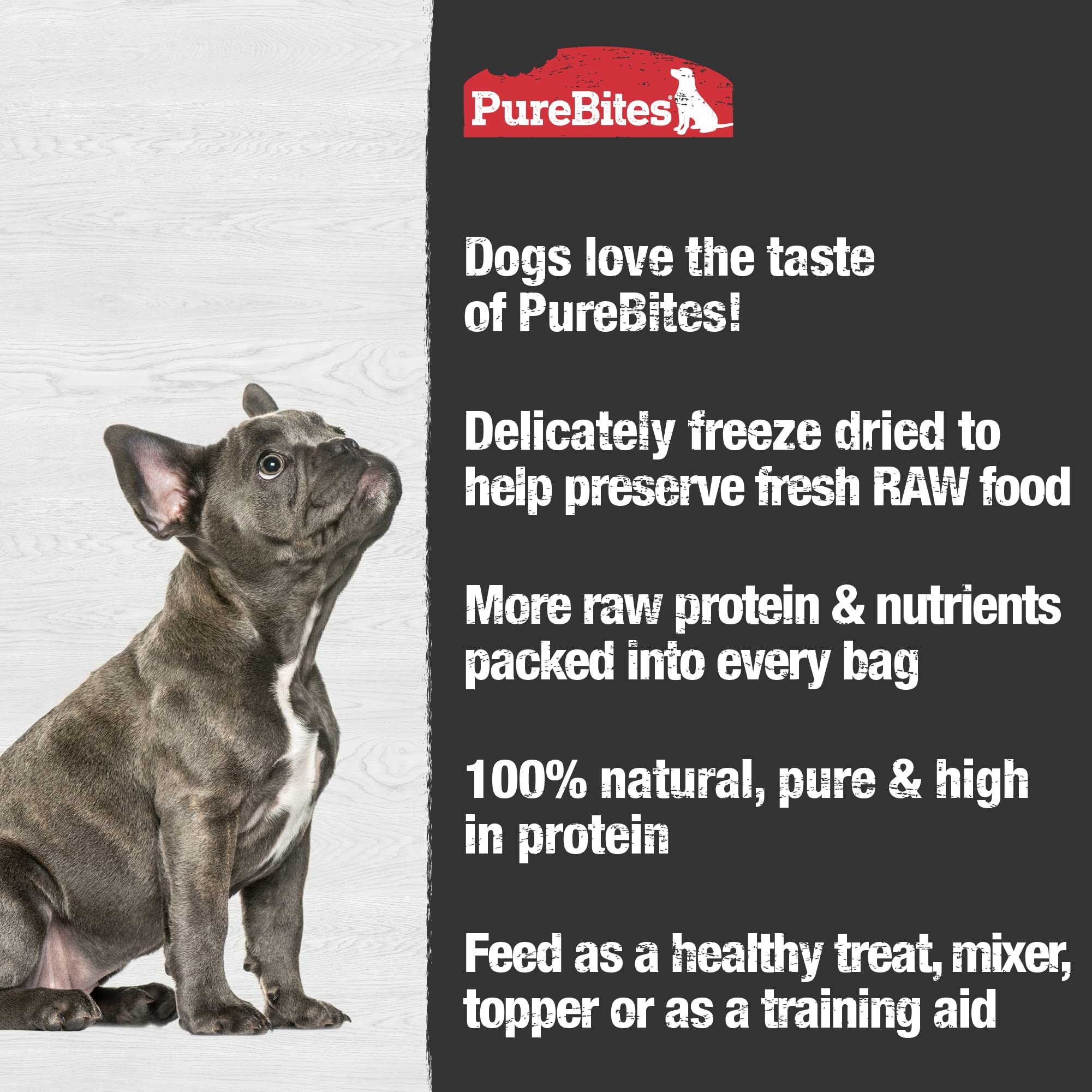 PureBites Freeze Dried Chicken Dog Treats - Single Ingredient, Grain-Free, Made in USA - 11.6oz Bag - High Protein Training Rewards & Dental Chews for Puppies & Adult Dogs