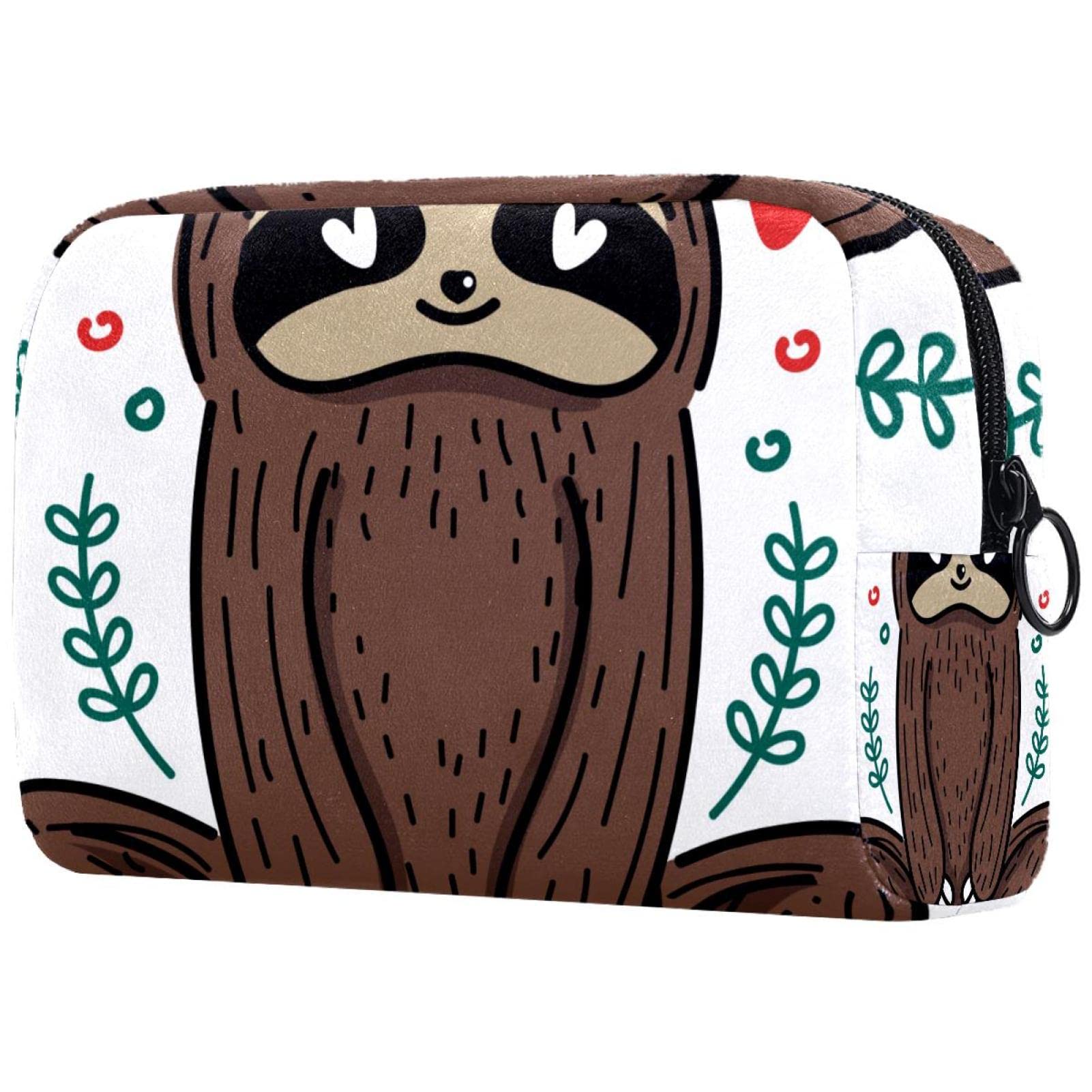 Sloth Print Travel Makeup Bag for Women - Waterproof Cosmetic Organizer, Portable Multi-Functional Toiletry Pouch - Perfect for Vacation, Gym & Daily Essentials Storage