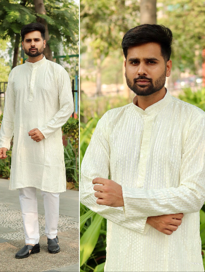 Stylish Olive Green Designer Ethnic Men's Kurta Pyjama Set - Traditional Indian Outfit for Weddings, Festivals & Casual Wear