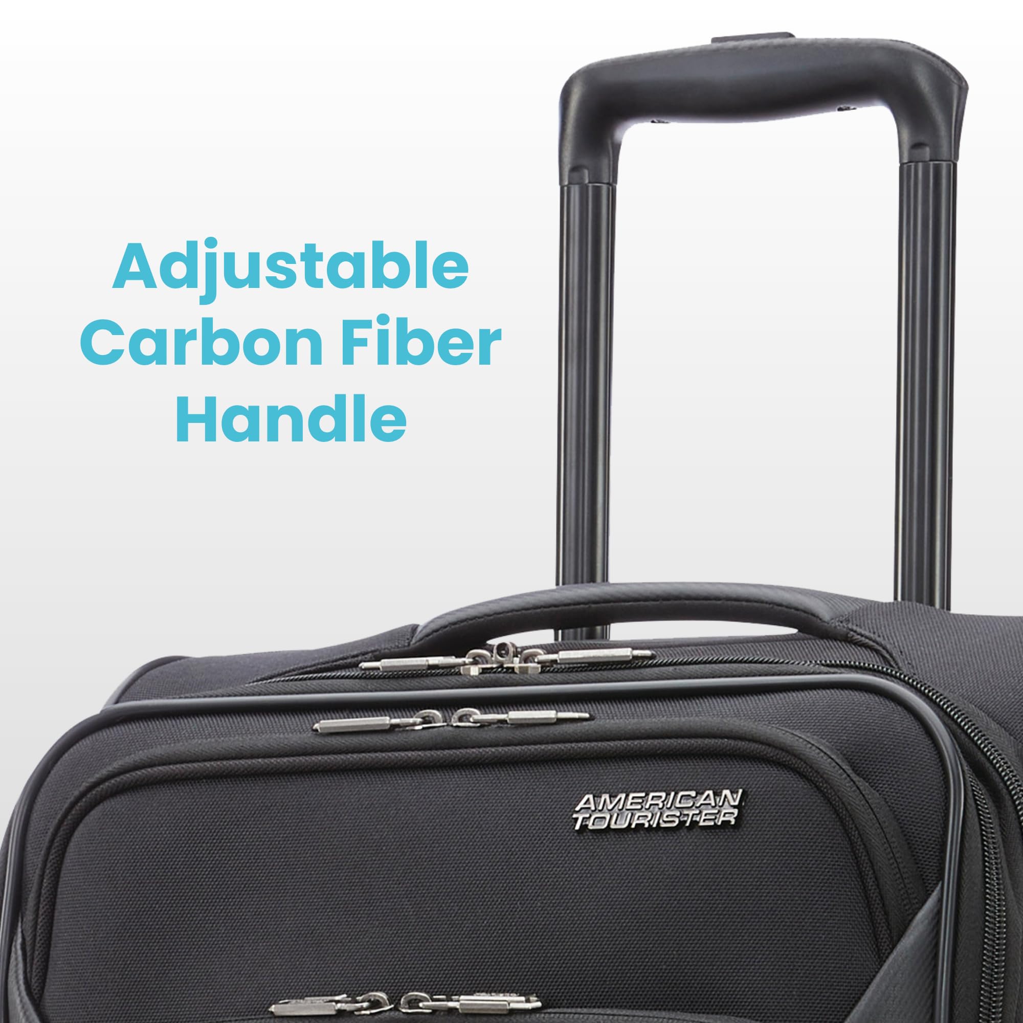 American Tourister 4 KIX 2.0 Expandable Spinner Luggage Set (3-Piece, Black) - Carry-On, Medium & Large Suitcases for Travel, Business Trips & Vacations