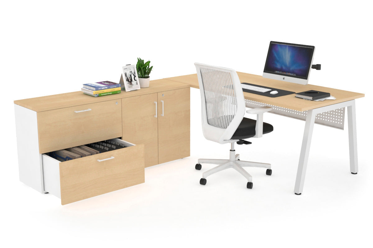 Quadro A Executive White Frame Office Chair [1800L x 700W] - Perfect for Conference Rooms, Home Offices & Executive Suites