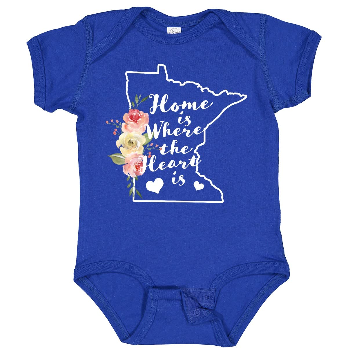 Inktastic Minnesota Home is Where The Heart is Watercolor Baby Bodysuit - Soft Cotton Infant Onesie for Newborns & Toddlers - Perfect for Family Photos, Holidays & Everyday Wear