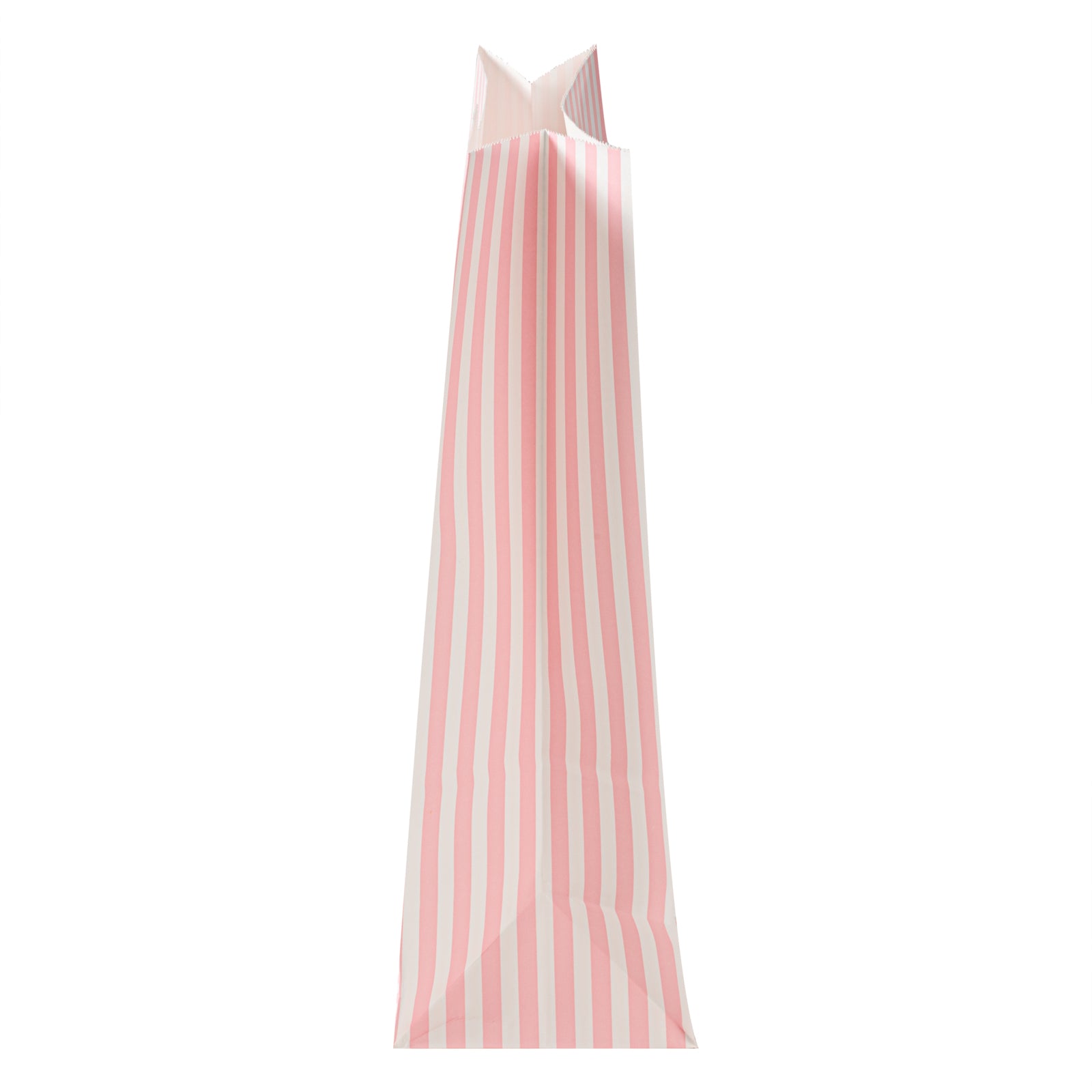 Pink and White Striped Paper Bags - 12 lb, 7 x 4.25 x 12.5 Inches - 100 Count Box - Perfect for Party Favors, Gift Packaging, and Retail Shopping Bags