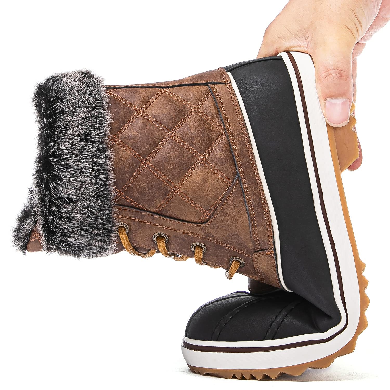 GLOBALWIN Women's Winter Ankle Boots - Waterproof Snow Boots for Women, Slip Resistant & Warm Fur Lined - Perfect for Snowy Weather, Hiking, and Outdoor Winter Activities