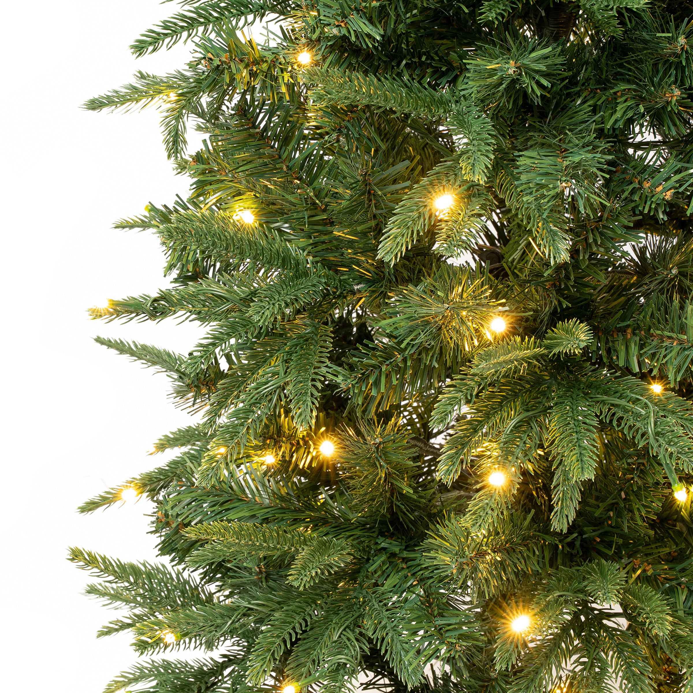 4.5 ft Pre-Lit Duxbury Slim Artificial Christmas Tree with Warm White LED Lights - Perfect for Small Spaces, Apartments, and Holiday Decorations