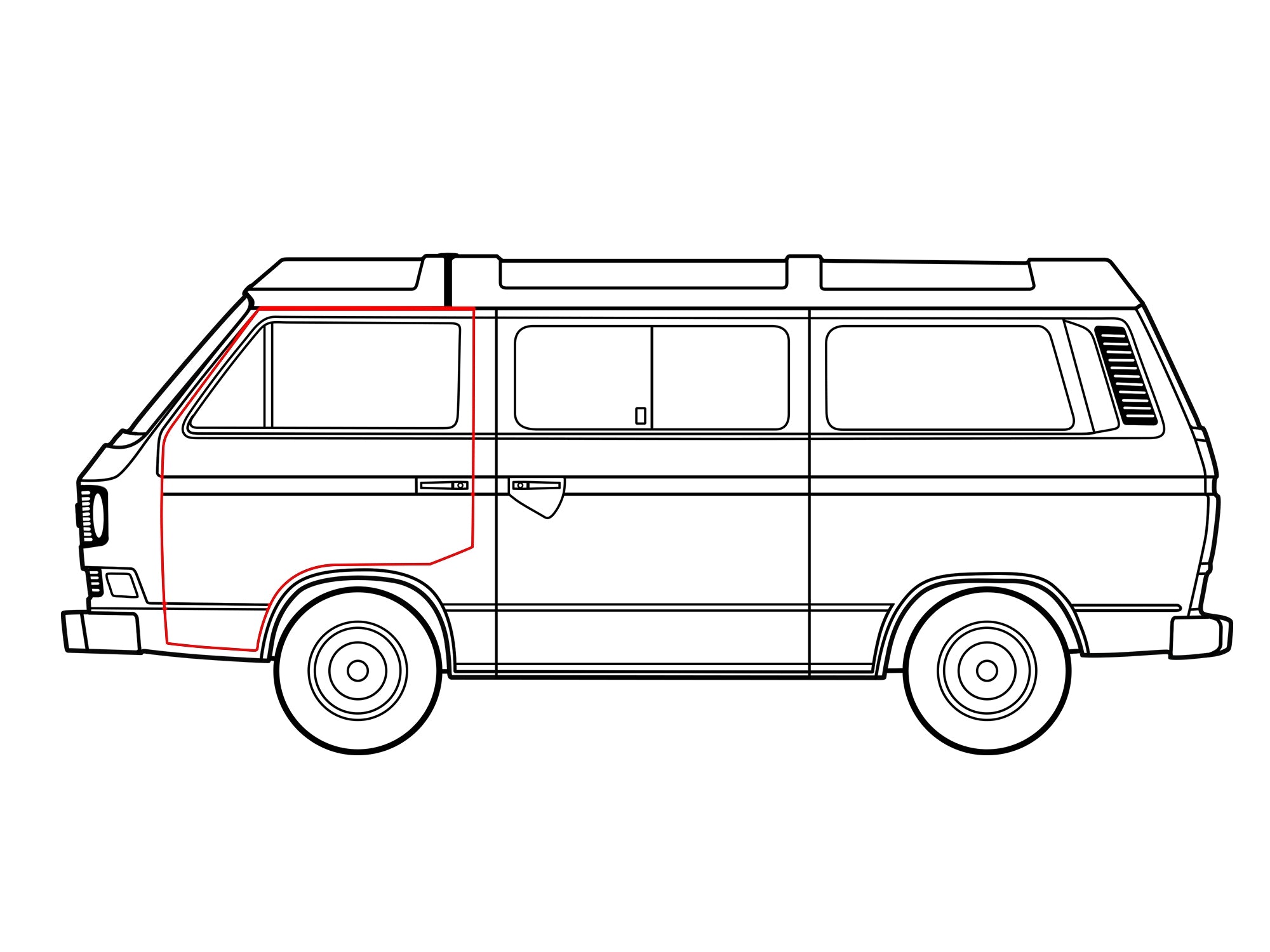 Vanagon Front Left & Right Door Seal - Weatherproof & Noise Reduction for VW Vanagon - Perfect for Camping & Road Trips