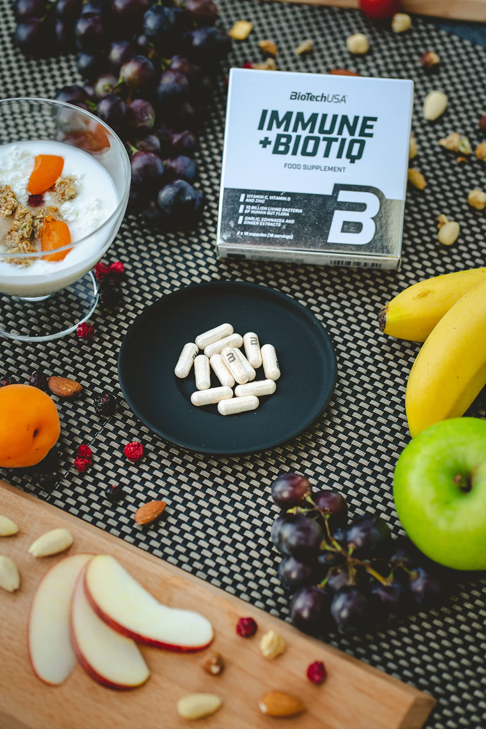 BioTechUSA Immune + Biotiq Supplement - 36 Capsules for Immune System Support & Wellness - Perfect for Daily Health Maintenance & Travel Protection