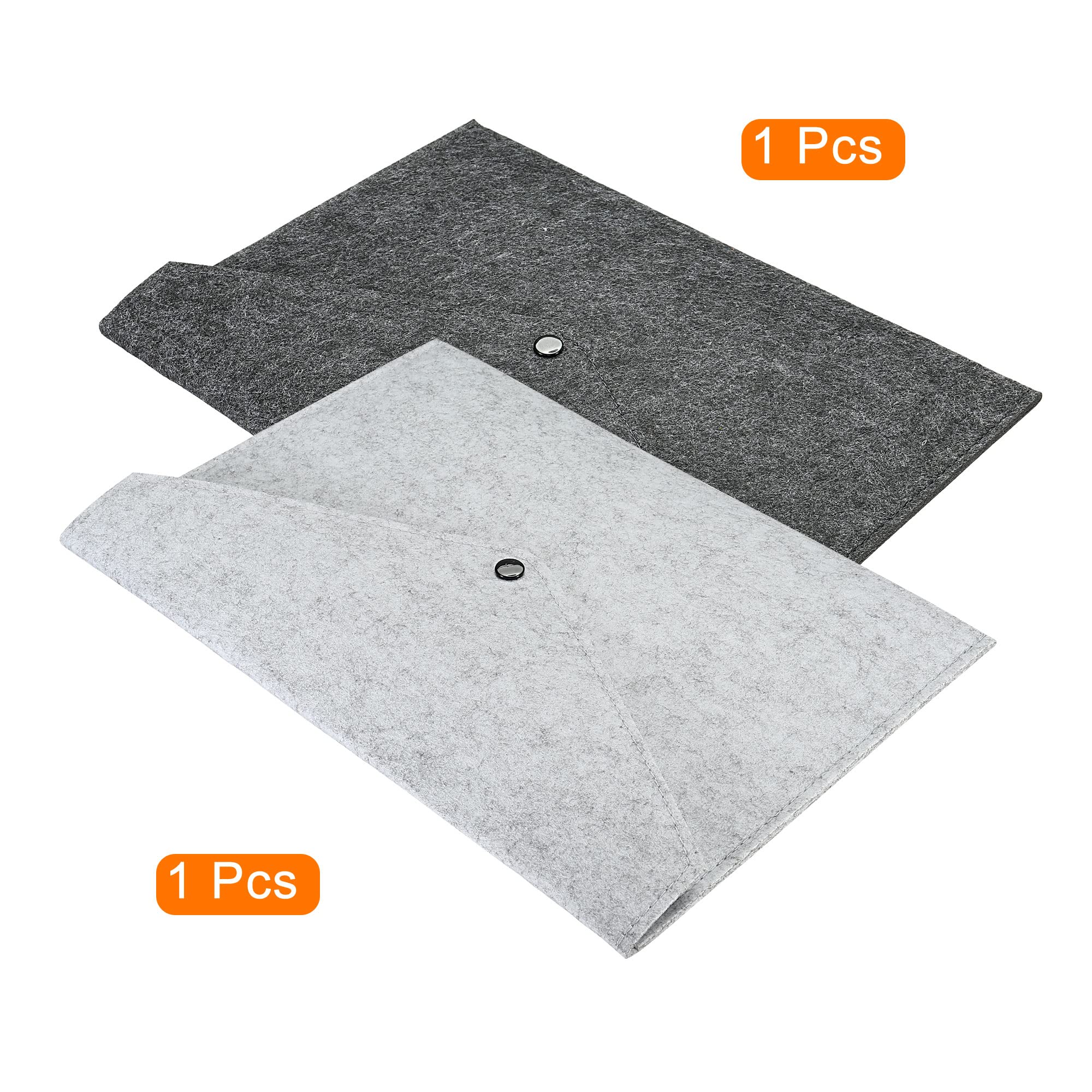 PATIKIL 2-Pack A4 Felt File Folders - Gray & Dark Gray Document Storage Pouches for Office, Business, School & Home Organization | Perfect for Files, Receipts, Photos & Important Papers