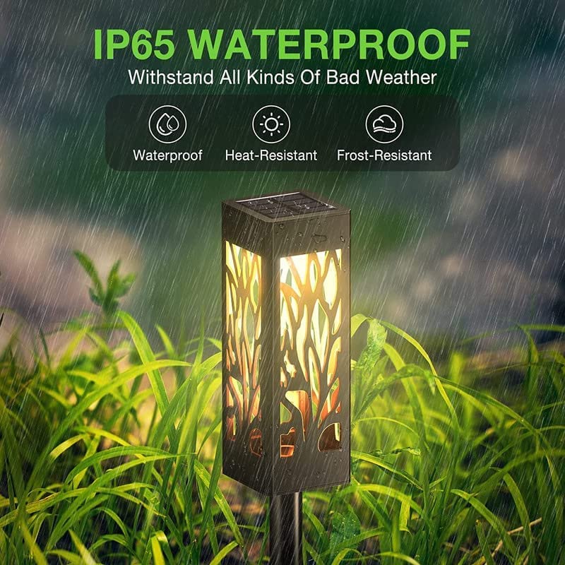 LETMY Solar Lights Outdoor - IP65 Waterproof Solar Pathway Lights, Auto On/Off Solar Garden Lights for Driveway, Patio, Yard, Lawn & Walkway - 6 Pack Solar Landscape Lighting for Garden Decor & Nighttime Safety