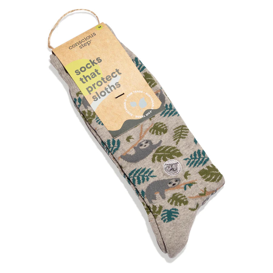 Sloth Protection Socks - Soft & Comfortable Wildlife Socks for Animal Lovers - Perfect for Hiking, Gifts & Conservation Awareness