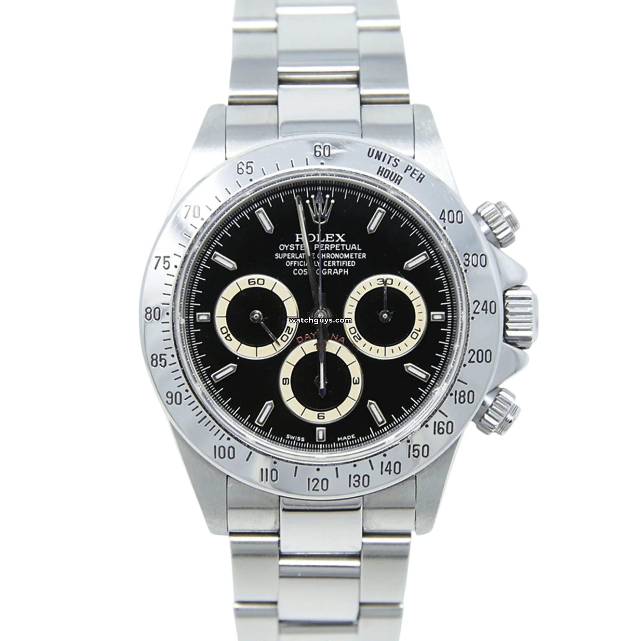 Original Rolex Daytona Zenith 16520 Black Dial Men's Watch - Luxury Chronograph Timepiece for Business, Sports & Formal Occasions