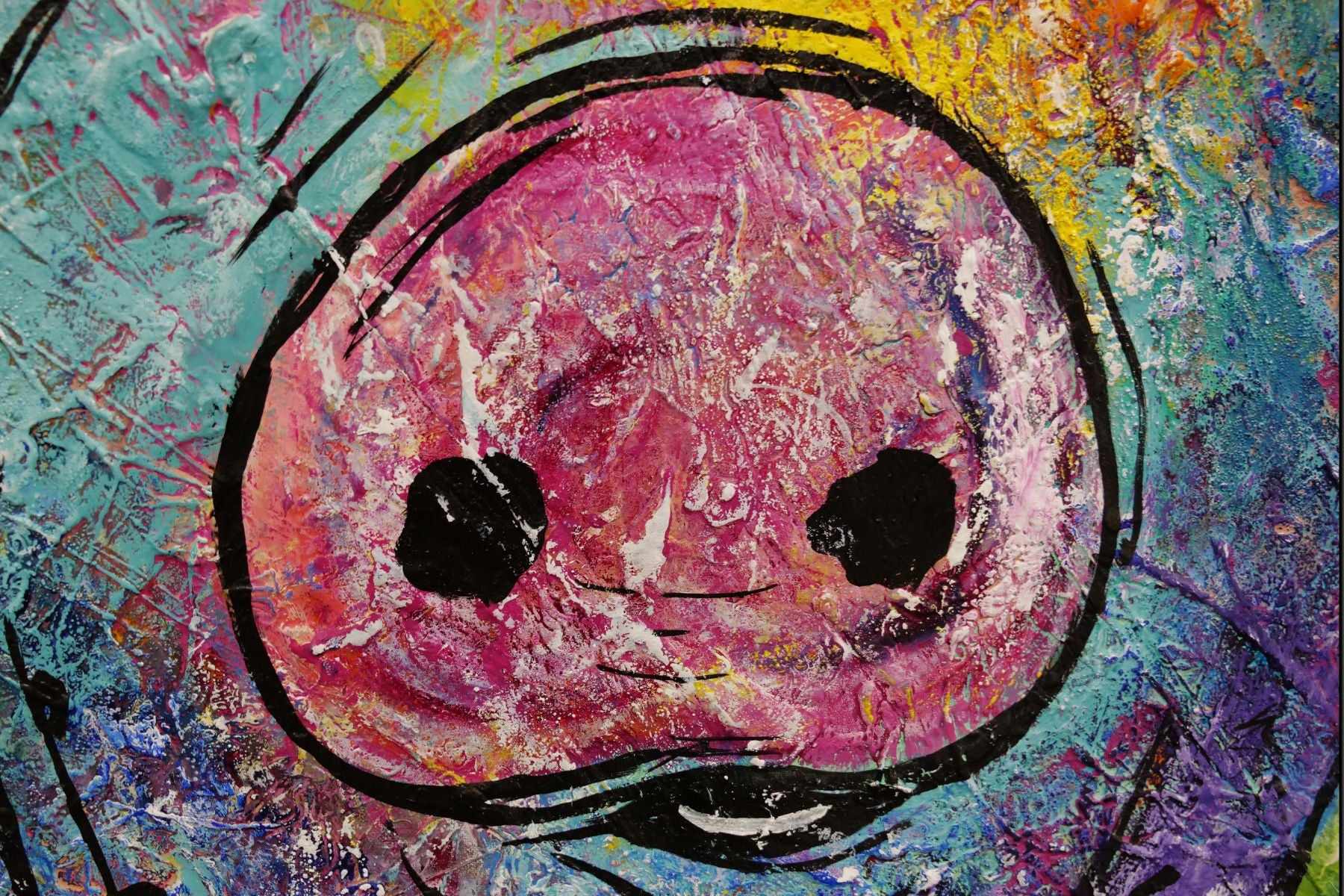 Don Junior 100x100cm Pig Textured Abstract Realism Canvas Art - Modern Farmhouse Wall Decor for Living Room, Bedroom & Office