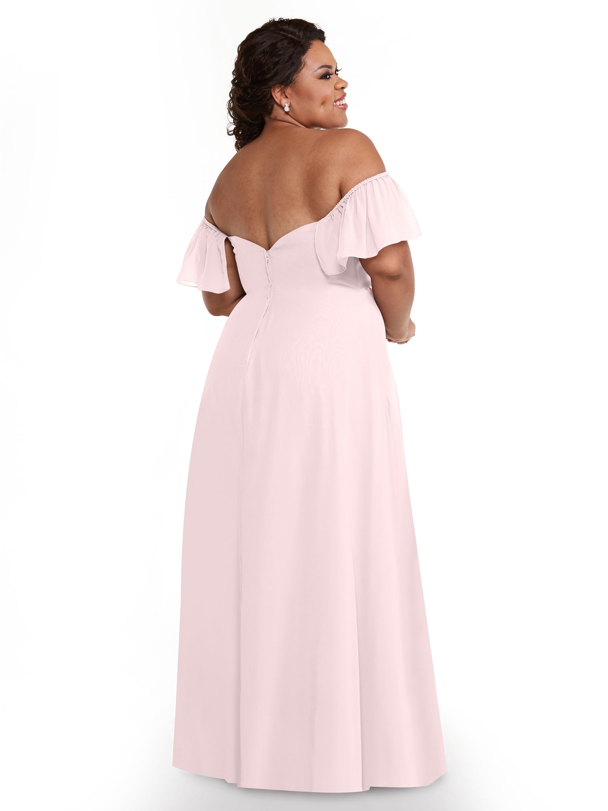 Elegant A-Line Off-The-Shoulder Chiffon Bridesmaid Dress with Pockets - Perfect for Weddings, Parties & Formal Events (Style: ALT2)