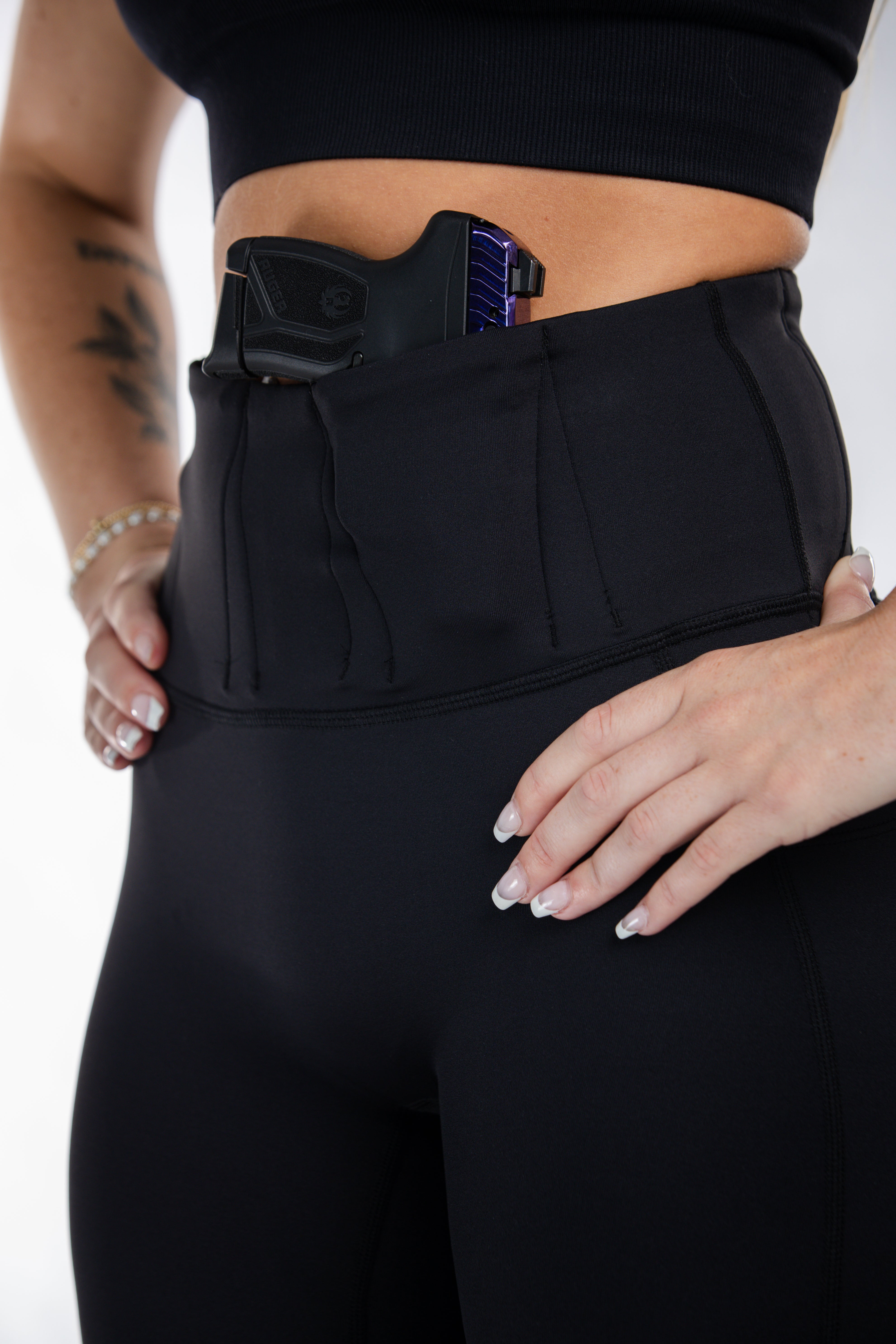 Concealed Carry Leggings with Hidden Pockets for Women - Comfortable & Secure Black Yoga Pants for Running, Gym & Everyday Wear