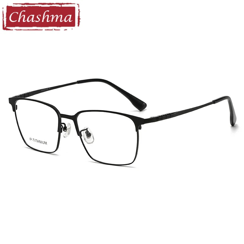 Men's Titanium Square Full Rim Eyeglasses Frame 98601 - Lightweight & Durable for Office, Reading & Daily Wear