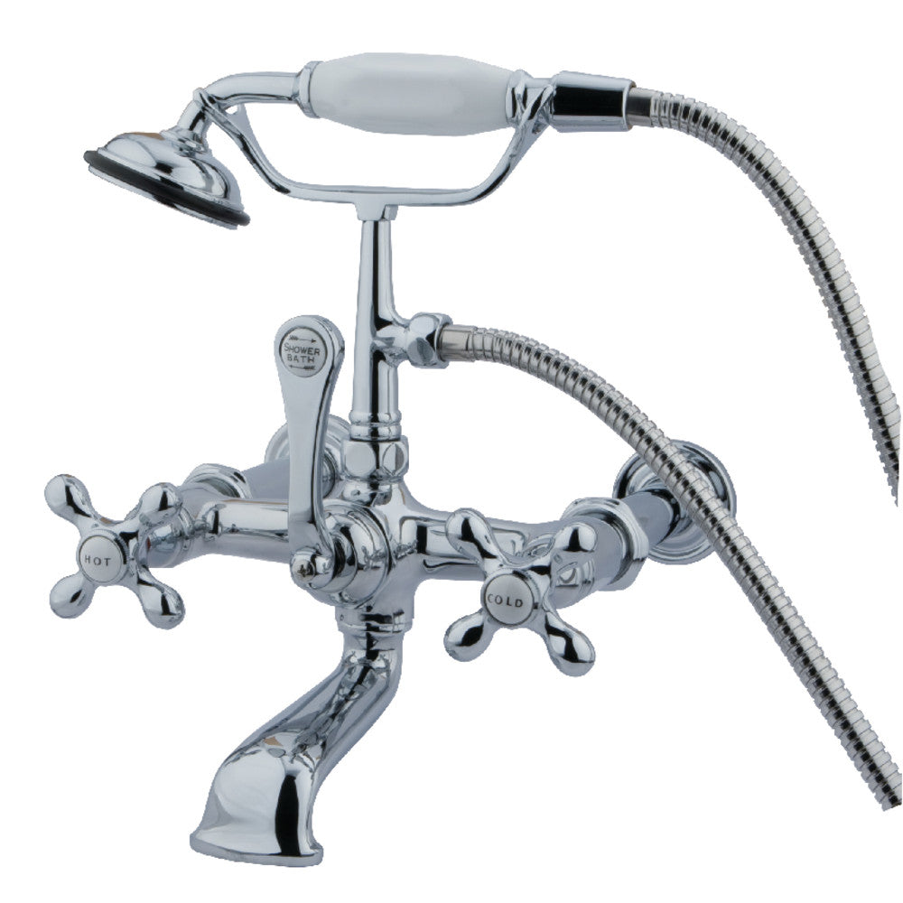 Kingston Brass CC548T1 Vintage 7-Inch Wall Mount Tub Faucet with Hand Shower - Classic Bathroom Fixture for Spa-Like Shower Experience