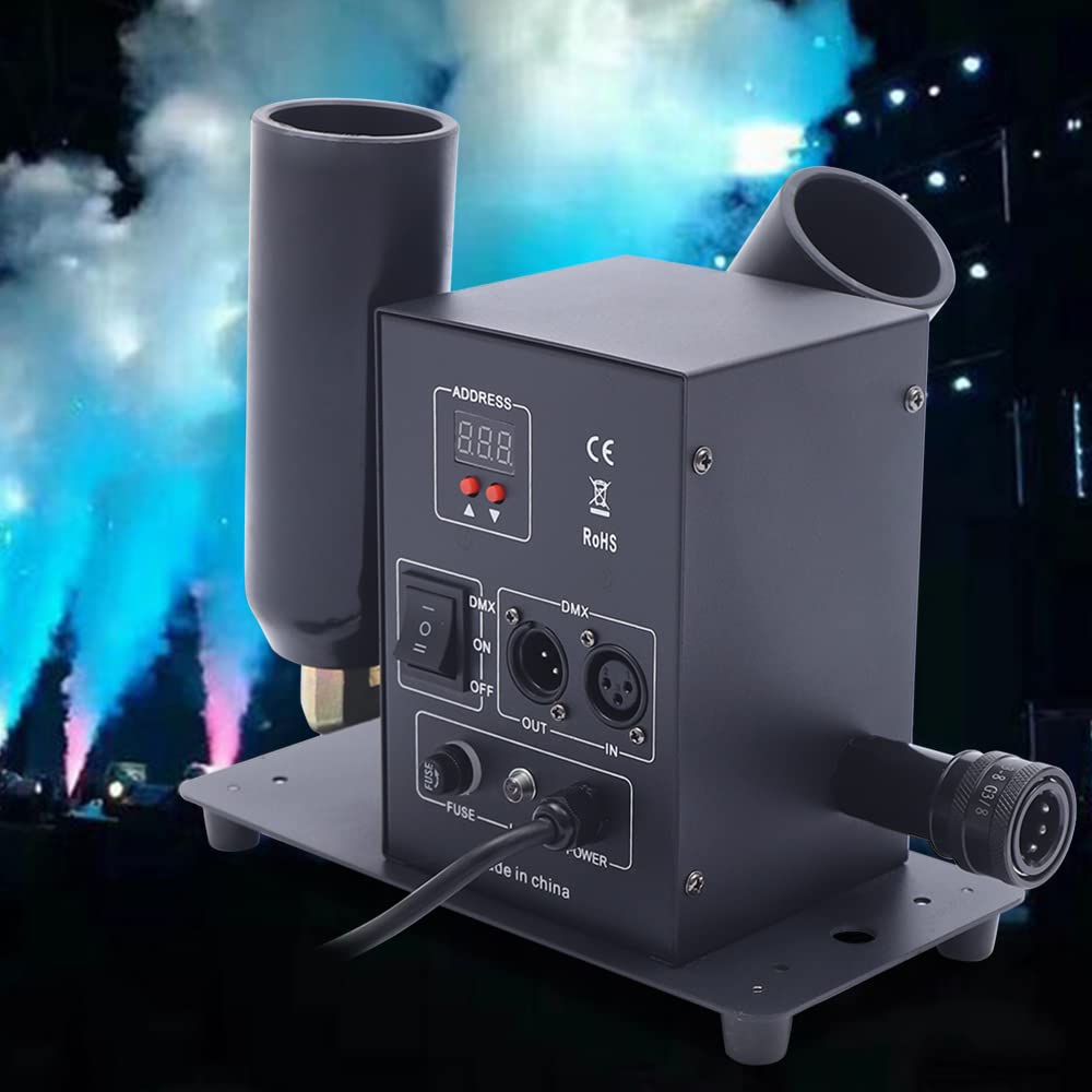 Professional CO2 Stage Fog Machine - Double-Pipe Smoke Cannon with CO2 Jet Effect for Live Shows, Concerts & Events | 110V AC Powerful Fogger for Theater, DJ Performances & Halloween Decorations