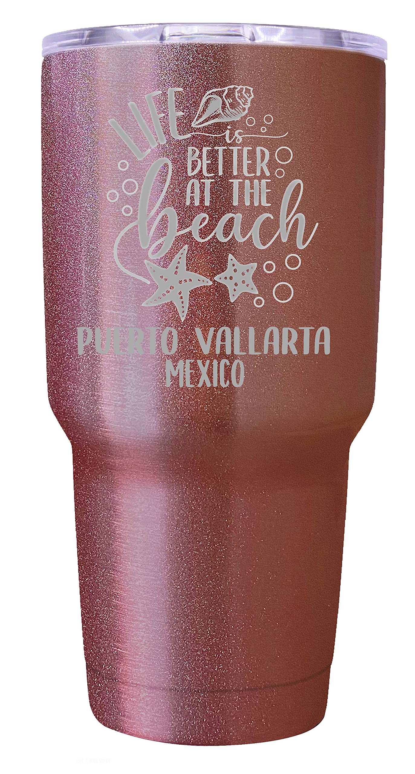 Laser Engraved 24oz Insulated Stainless Steel Tumbler with Rose Gold Finish - Double Wall Vacuum Insulated Travel Mug for Hot & Cold Drinks - Perfect for Coffee, Tea, Camping, Office & Gym Use
