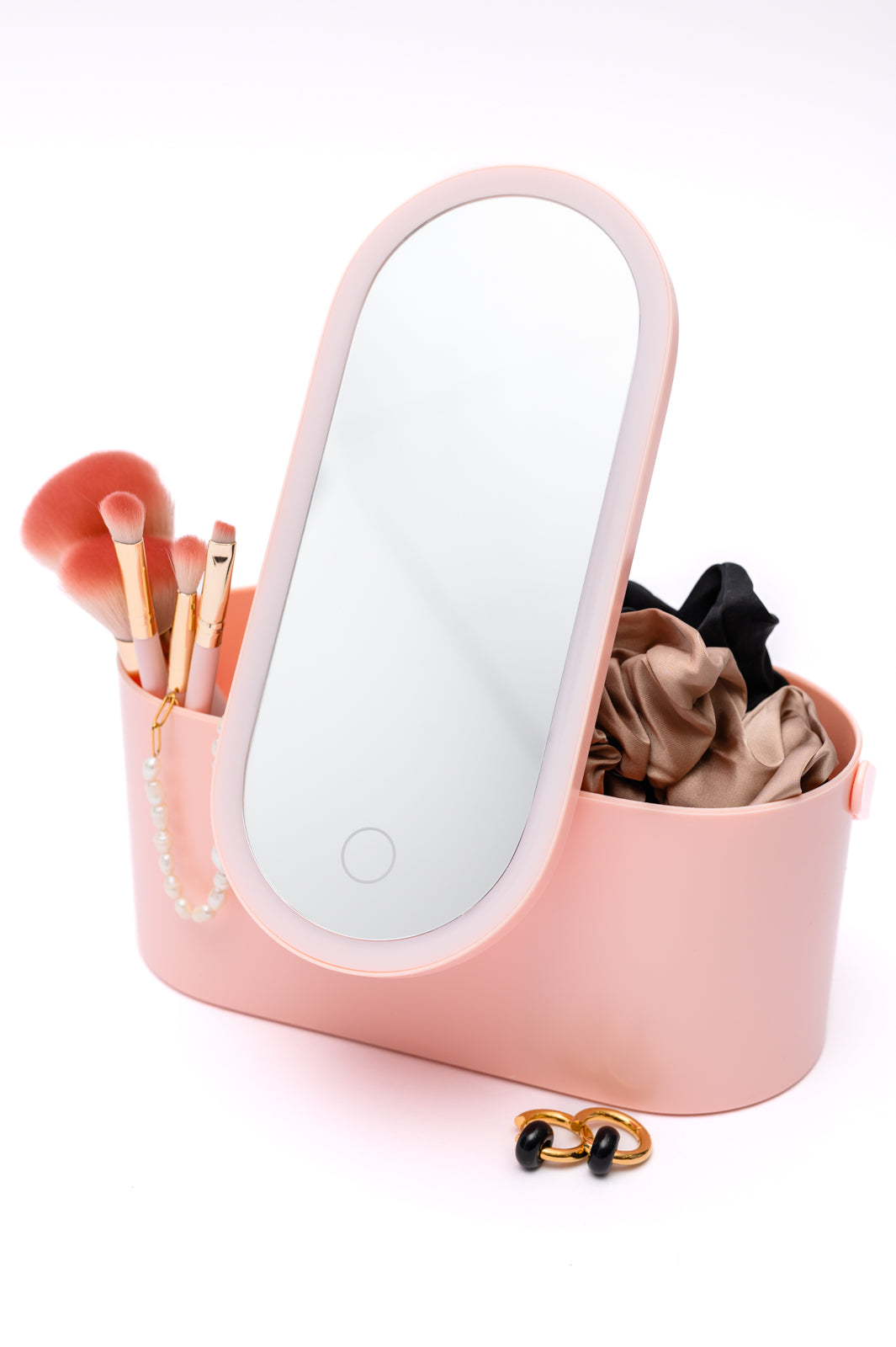 Portable Beauty Storage Organizer with LED Mirror - Perfect for Travel, Makeup Vanity & Home Decor